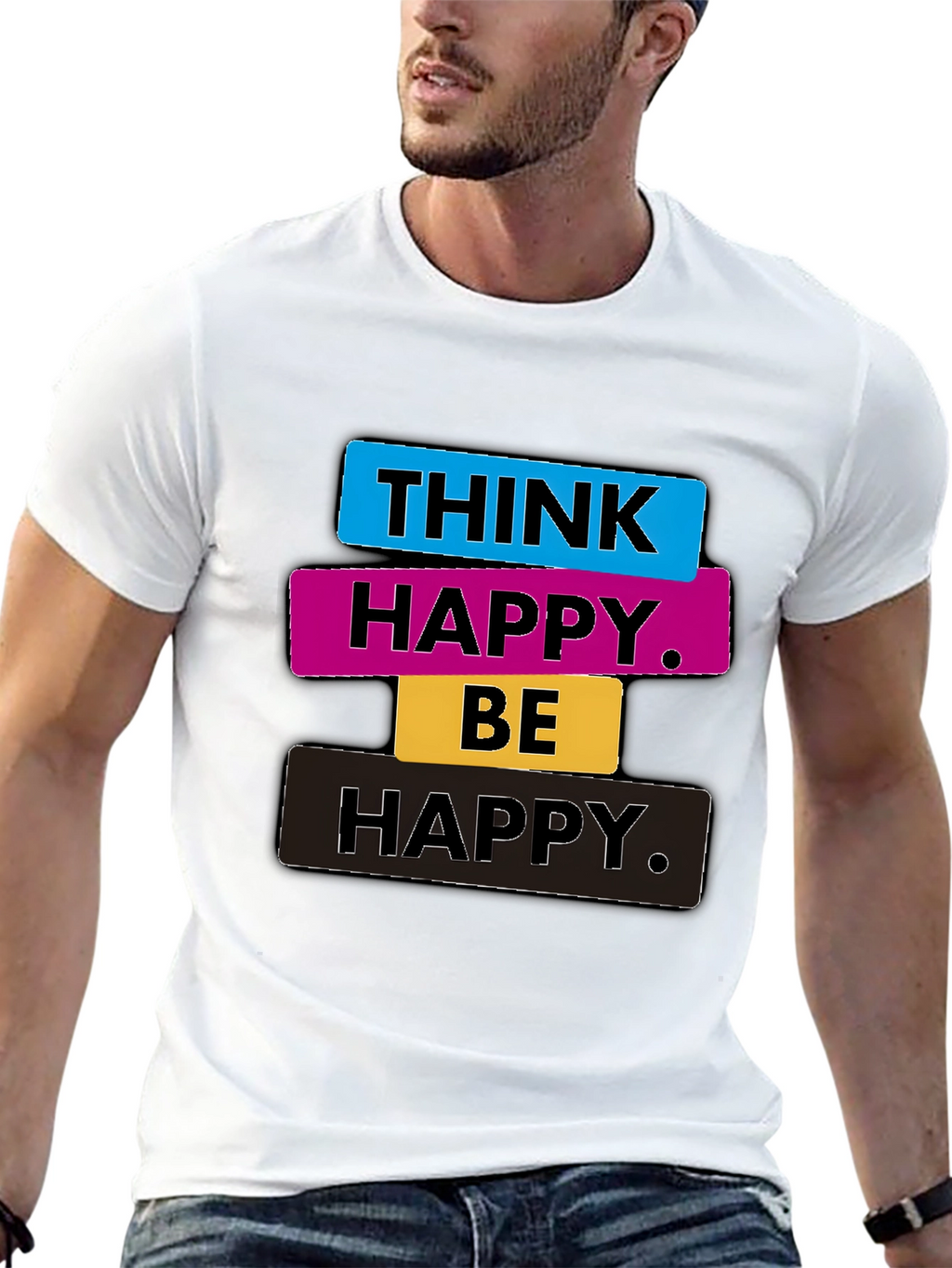 Think Happy Be Happy Graphic Tee