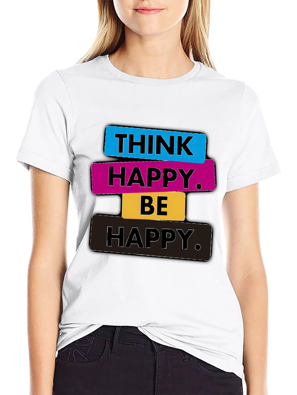 Think Happy Be Happy Graphic Tee