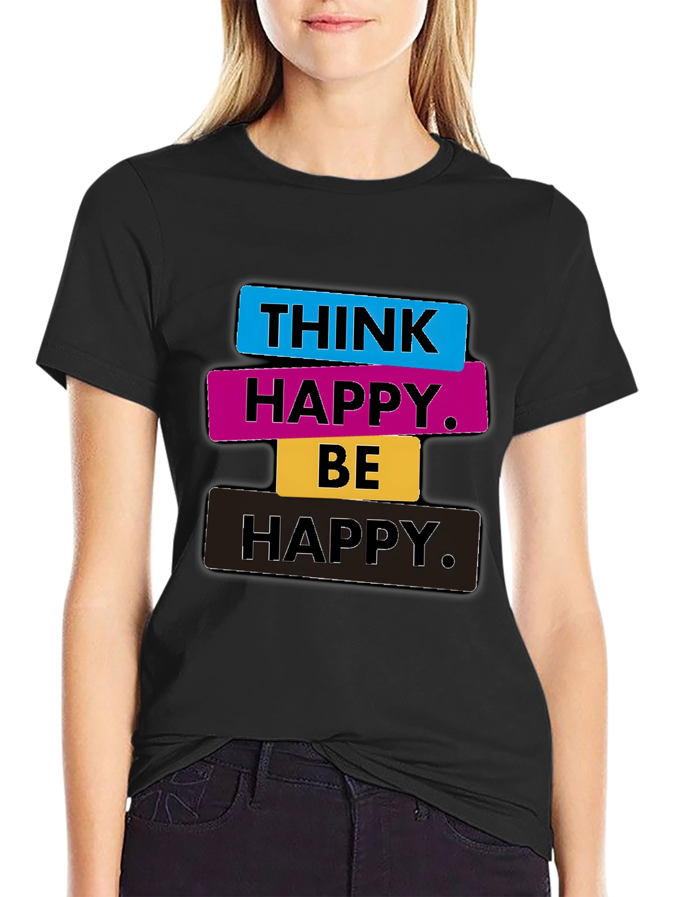 Think Happy Be Happy Graphic Tee