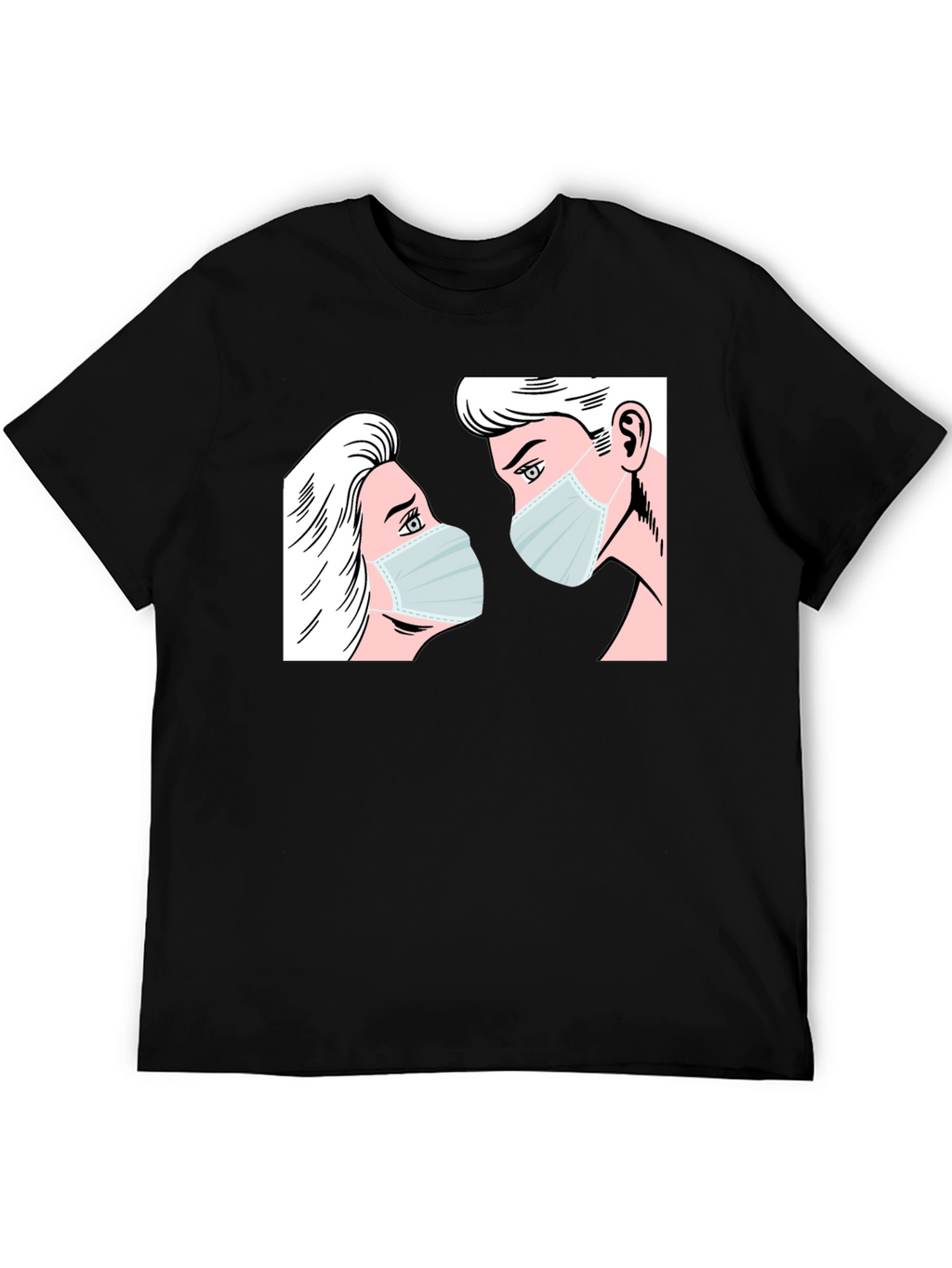 Masked Lovers Graphic Tee - Black