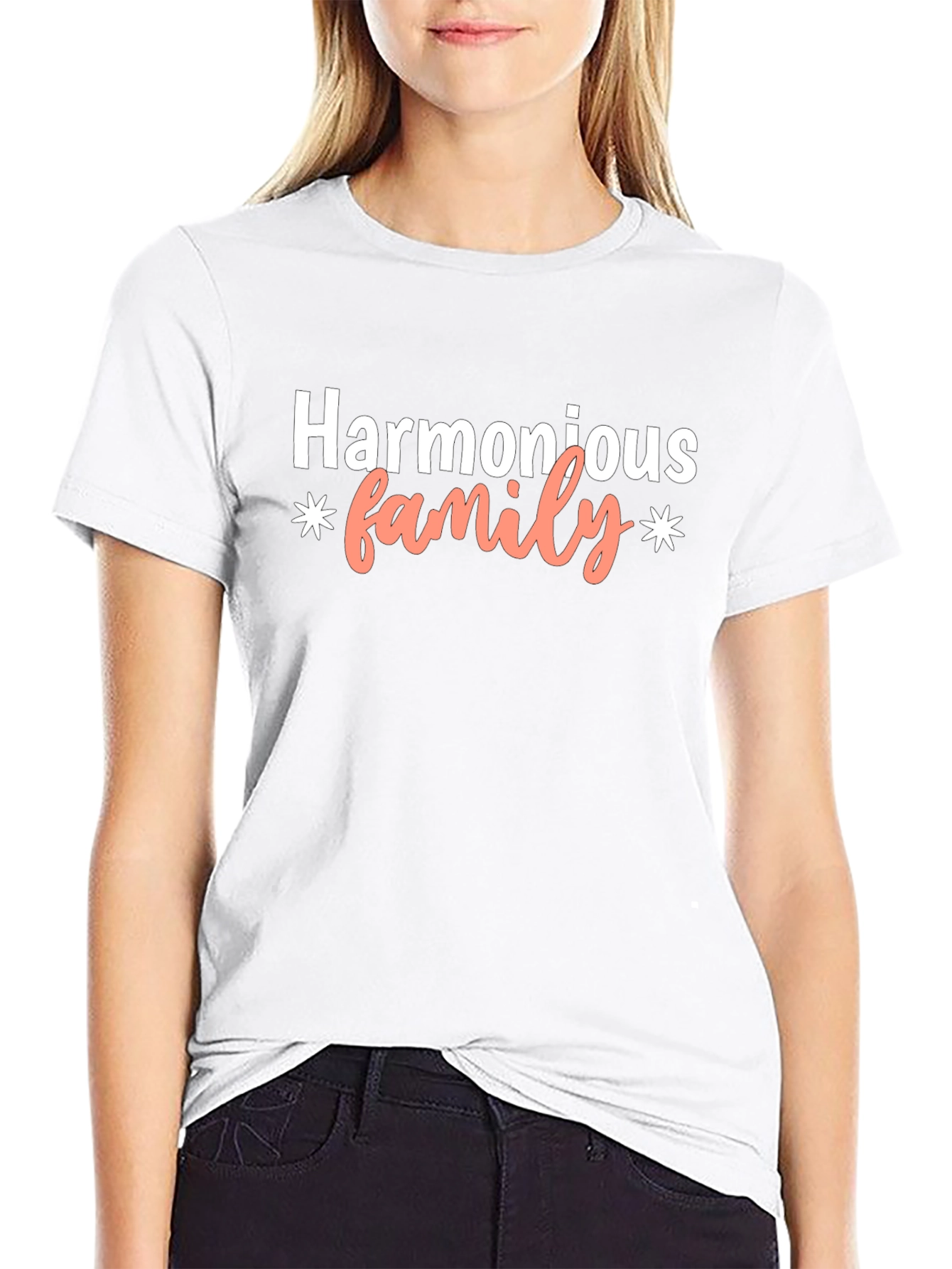 Harmonious Family T-Shirt - Black Cotton Blend