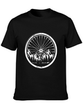 Mountain Bike Wheel Graphic Tee - Nature Inspired Design