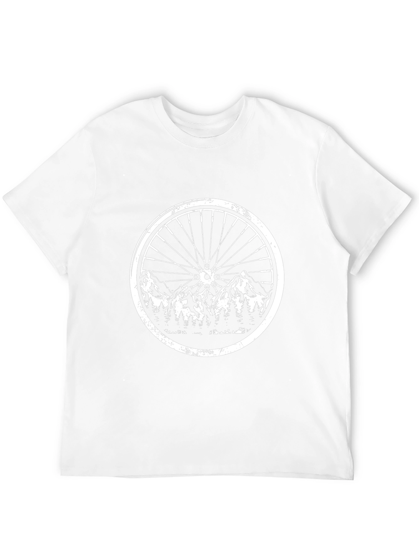 Mountain Bike Wheel Graphic Tee - Nature Inspired Design
