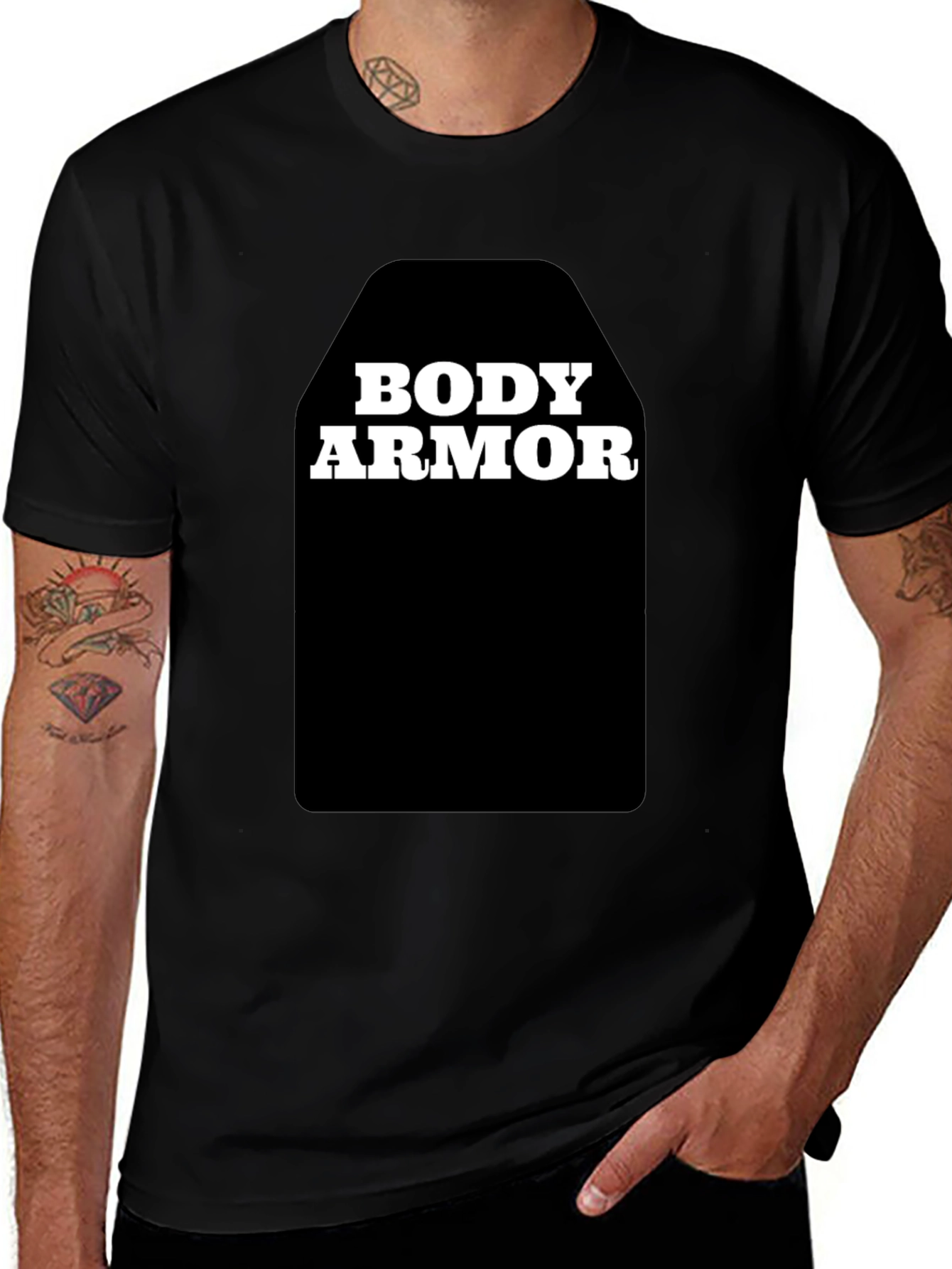 Body Armor Graphic T-Shirt - Novelty Protective Gear Tee