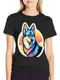 Vibrant Wolf Graphic Tee - Stylish Unisex Shirt