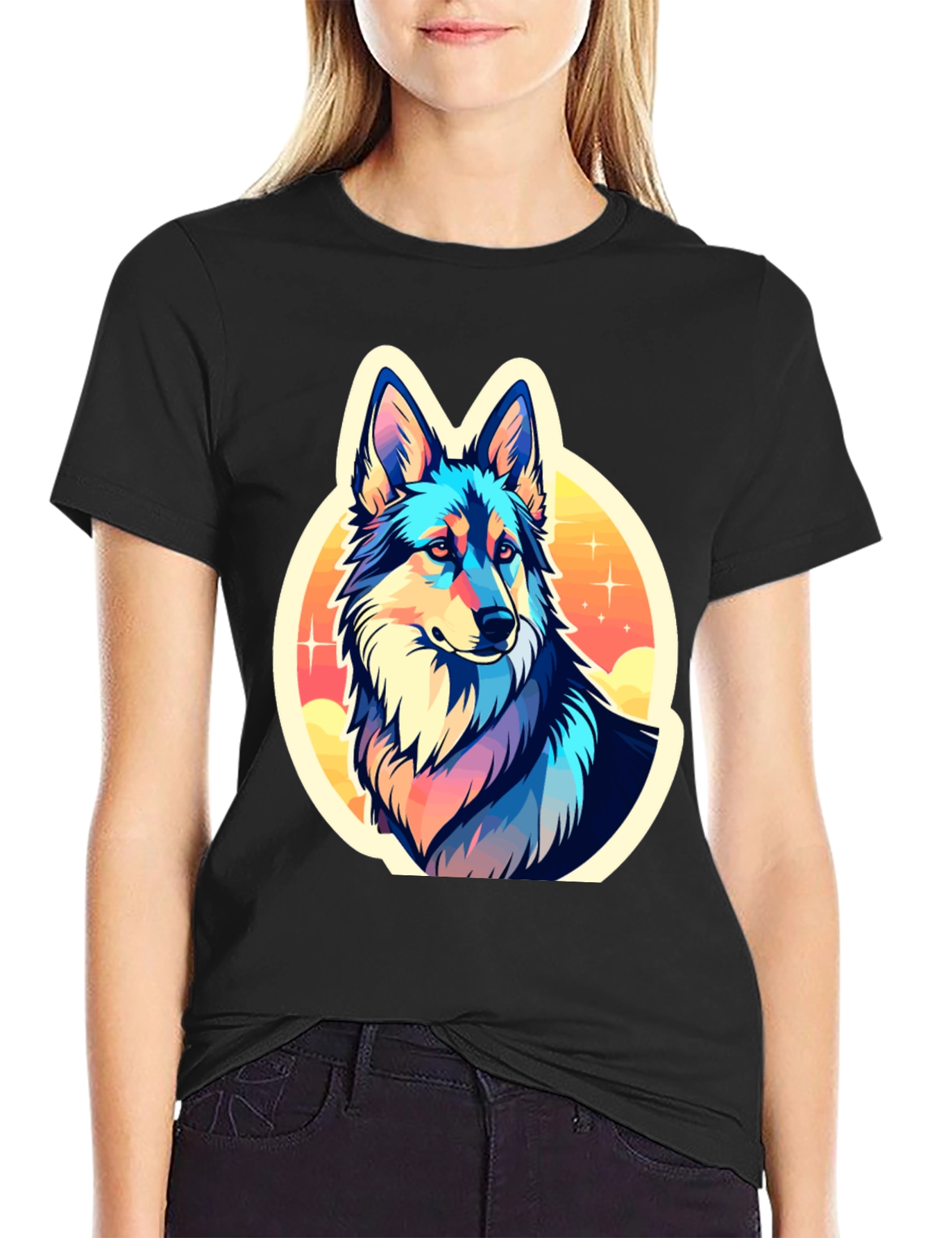 Vibrant Wolf Graphic Tee - Stylish Unisex Shirt
