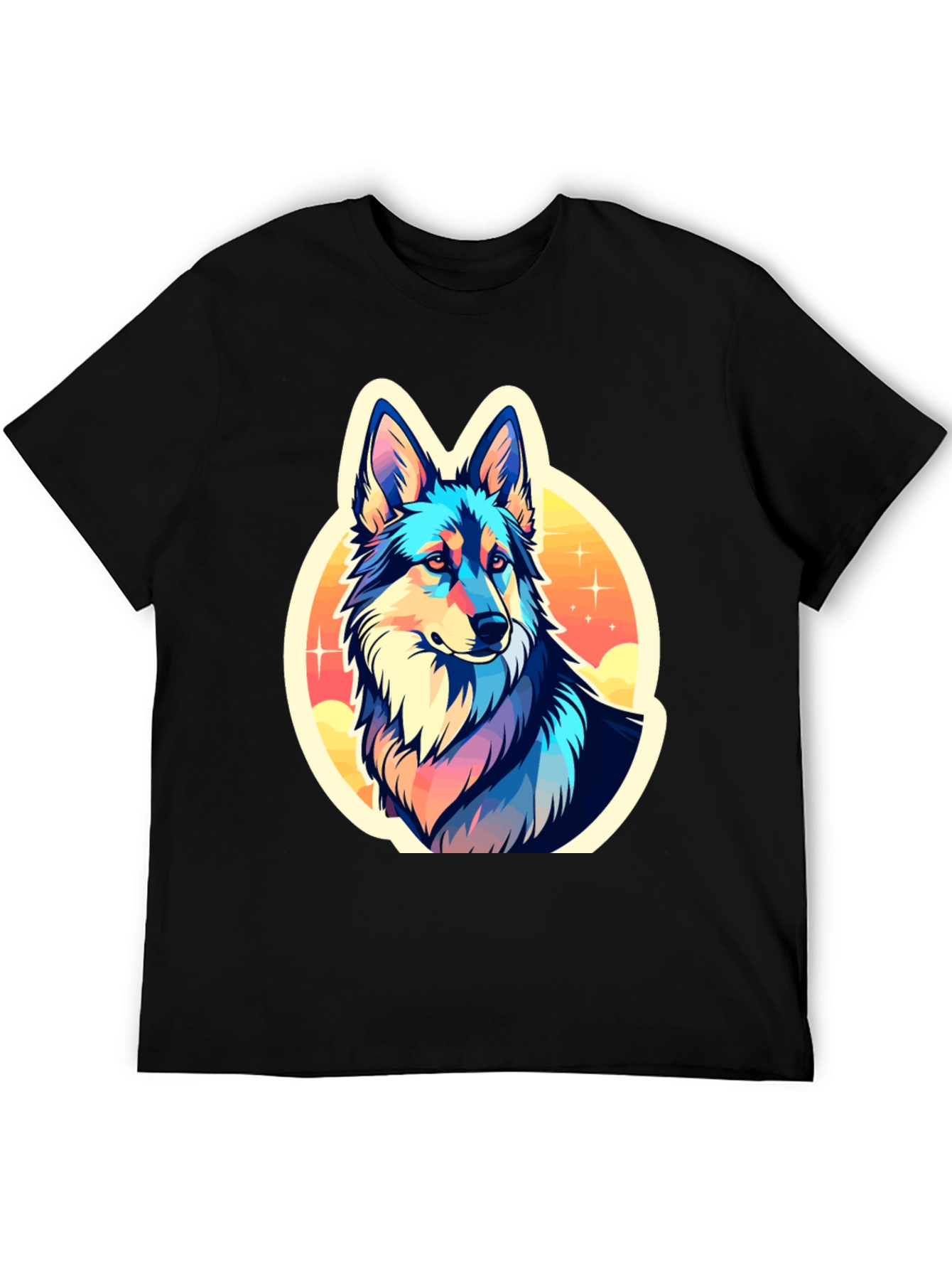 Vibrant Wolf Graphic Tee - Stylish Unisex Shirt