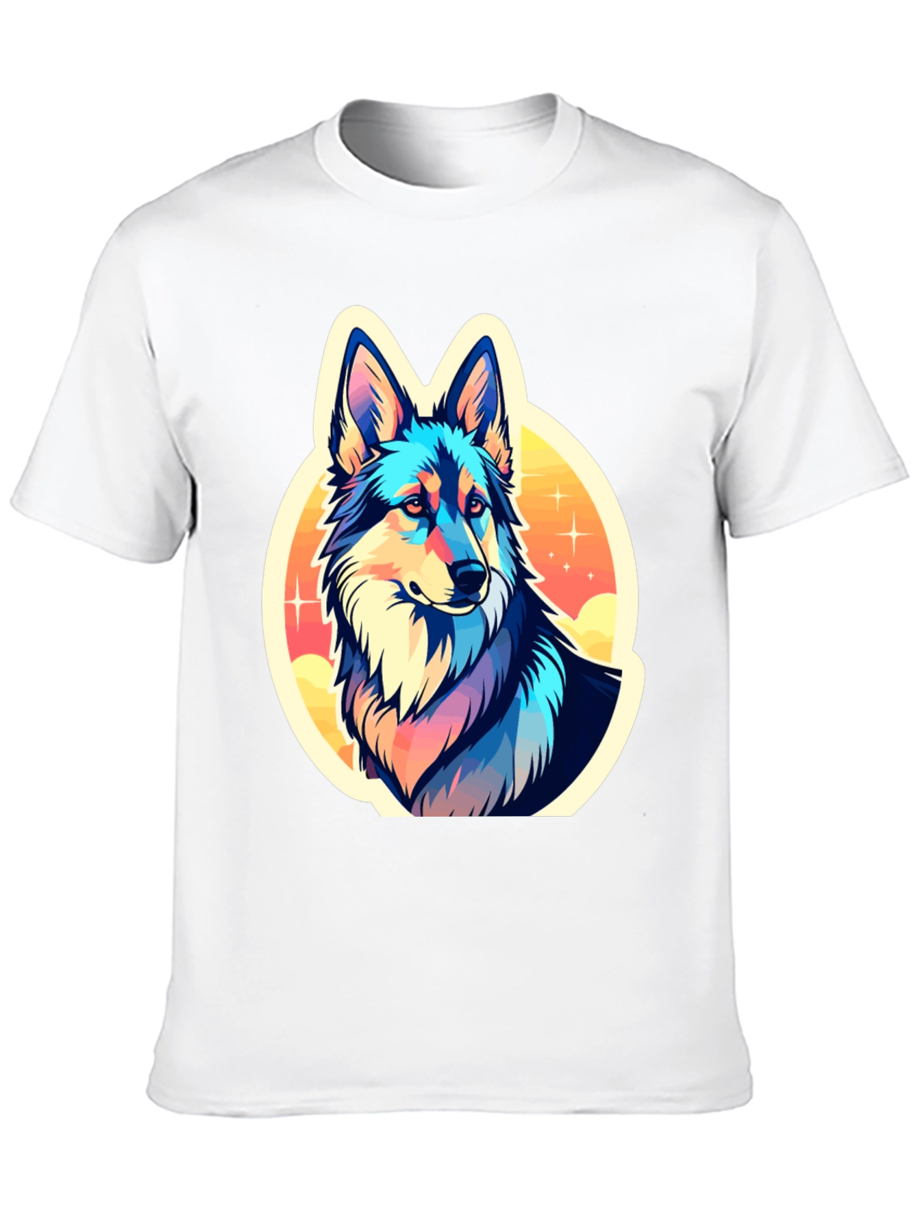 Vibrant Wolf Graphic Tee - Stylish Unisex Shirt