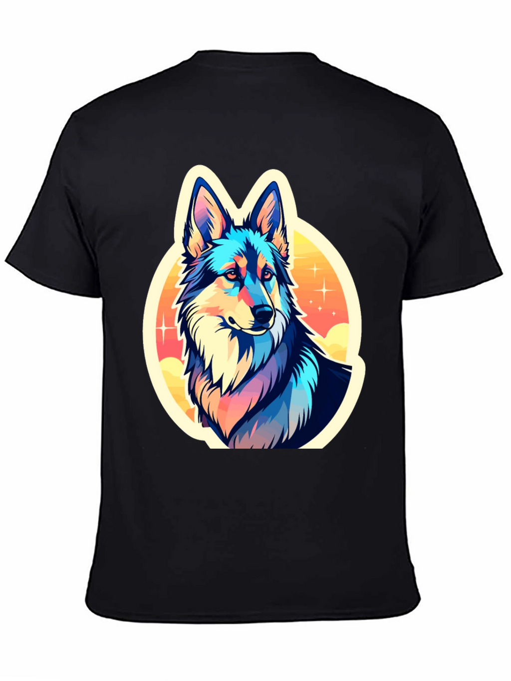 Vibrant Wolf Graphic Tee - Stylish Unisex Shirt