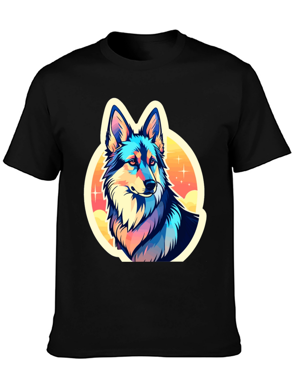 Vibrant Wolf Graphic Tee - Stylish Unisex Shirt