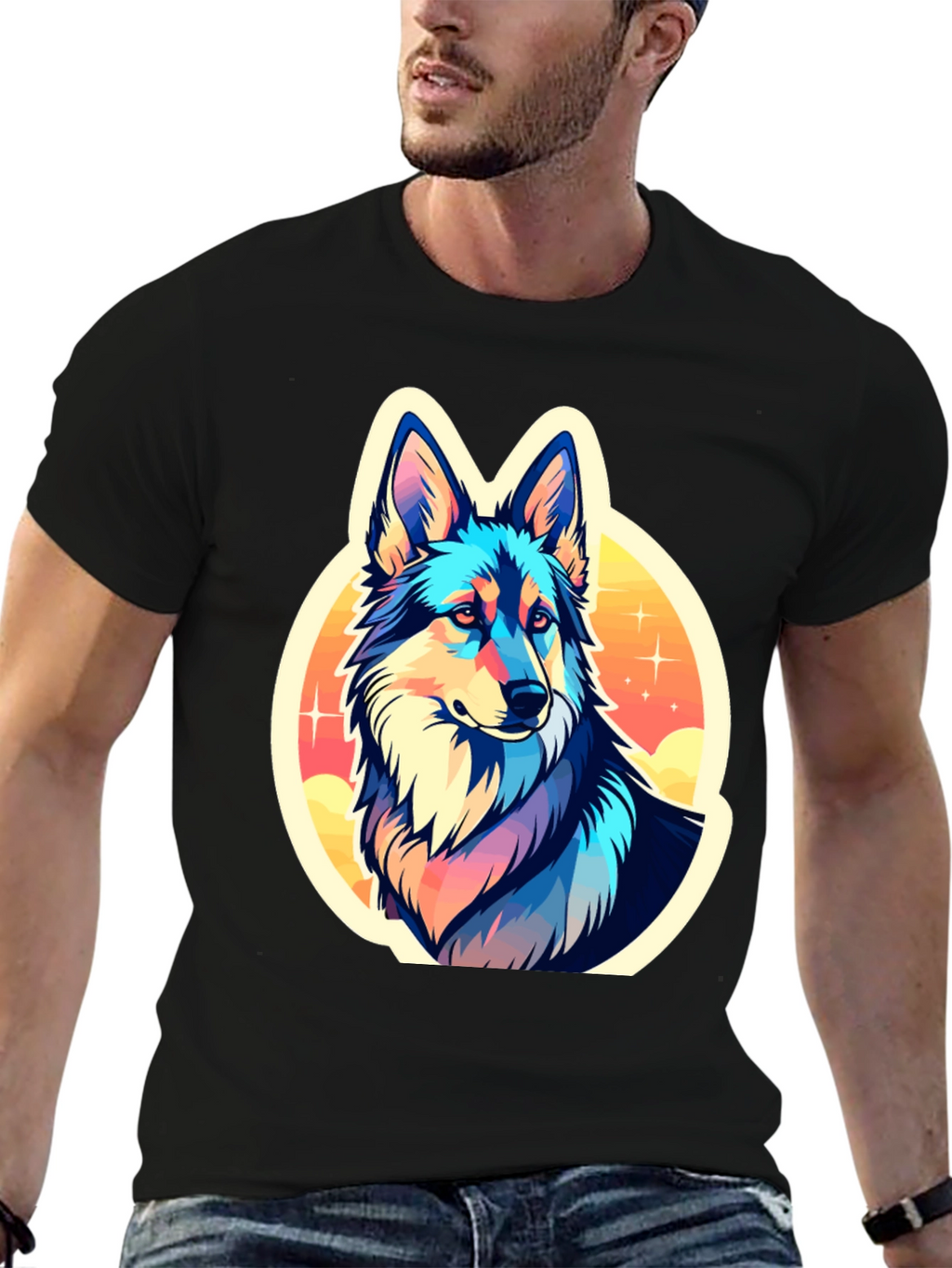 Vibrant Wolf Graphic Tee - Stylish Unisex Shirt