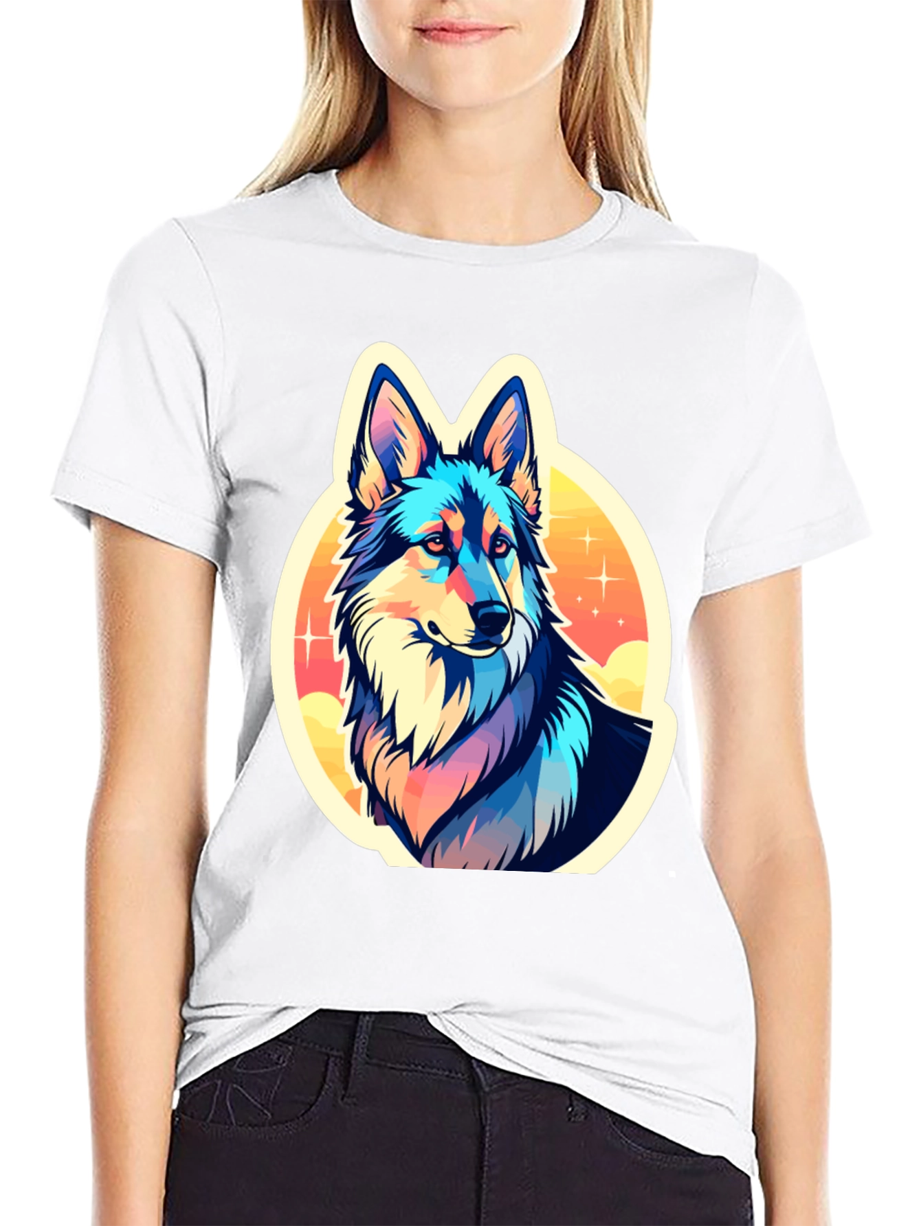 Vibrant Wolf Graphic Tee - Stylish Unisex Shirt