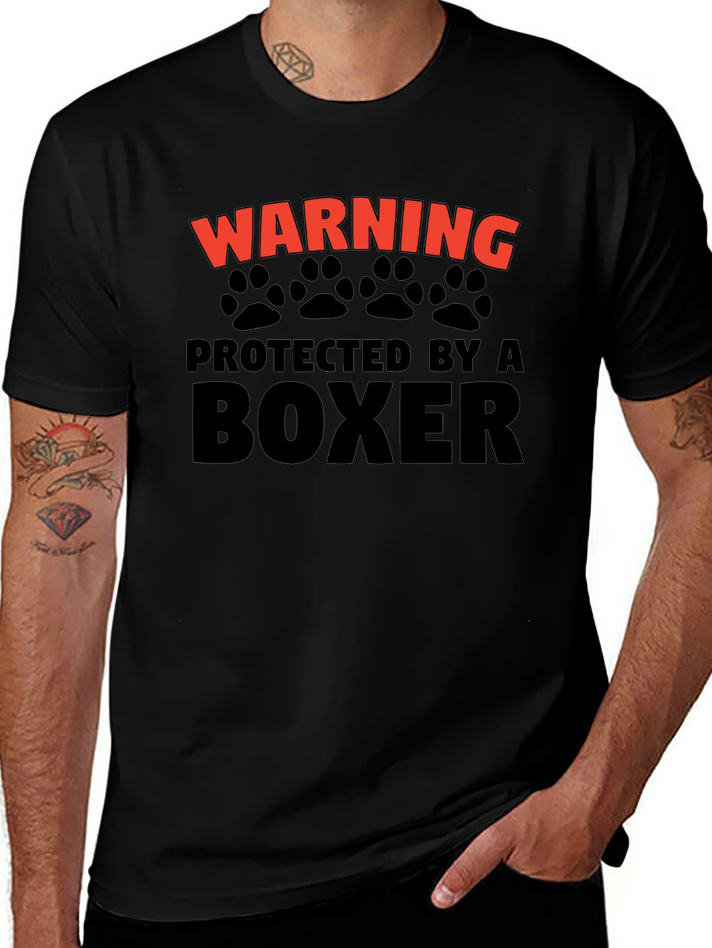 Warning Protected By A Boxer T-Shirt