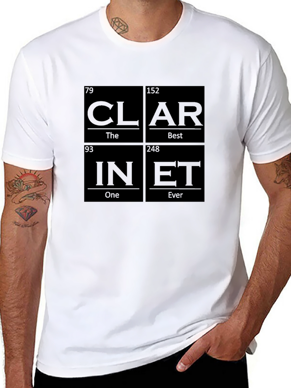 Clari-Net Periodic Table Style Graphic T-Shirt