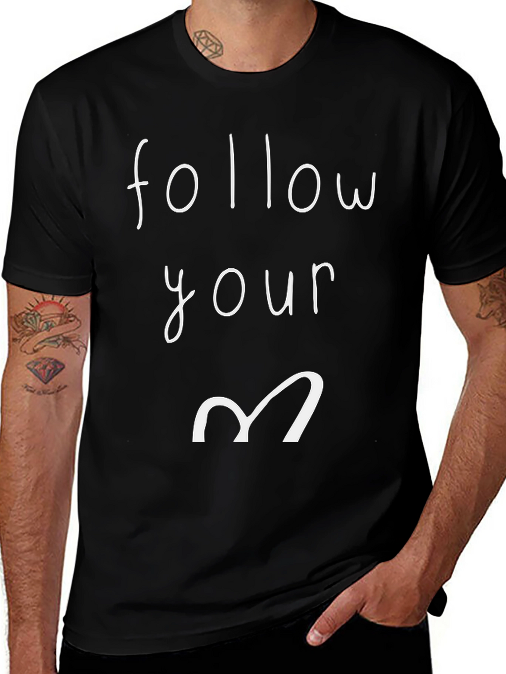 Follow Your Heart Graphic Tee - Black