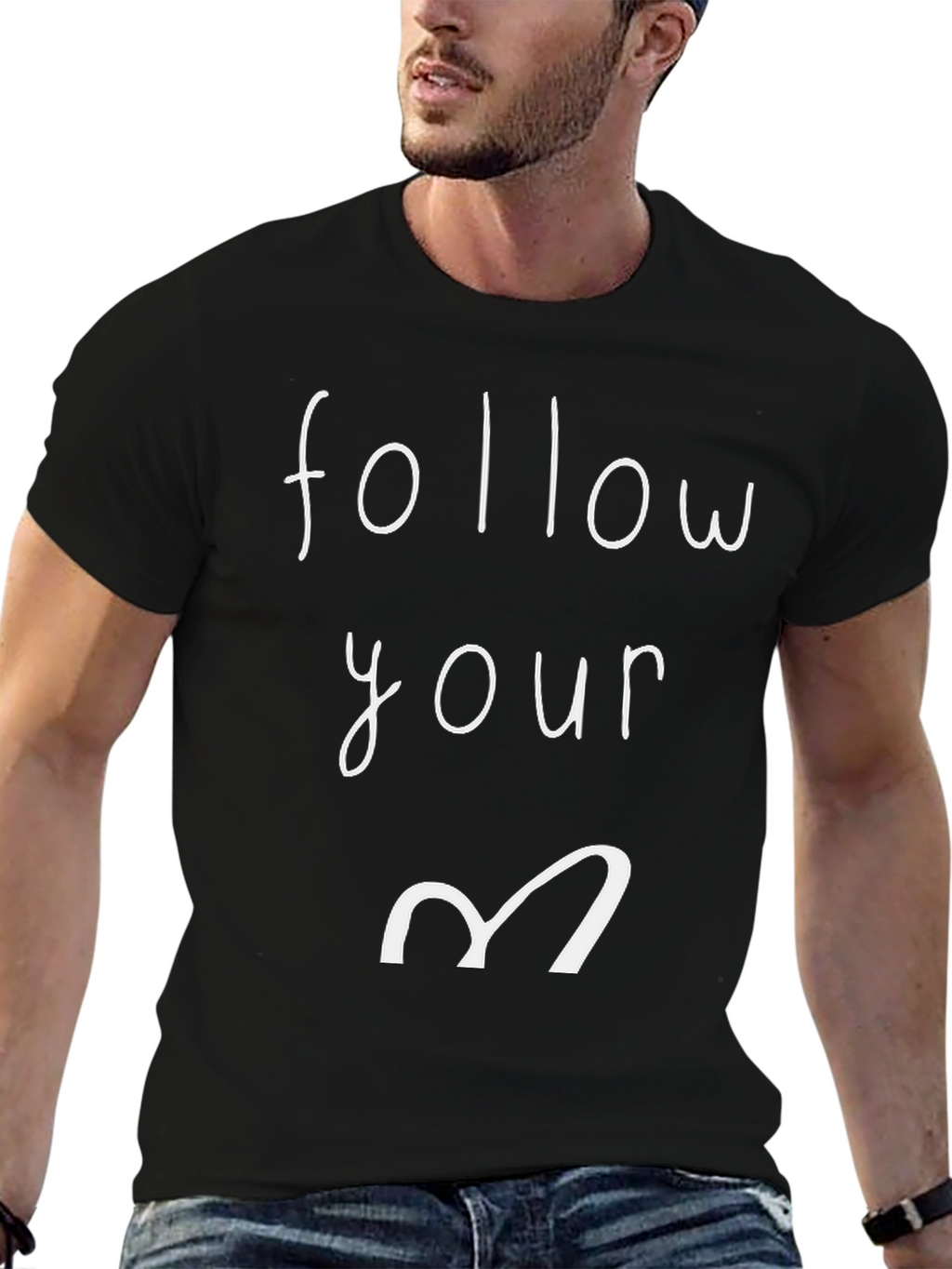 Follow Your Heart Graphic Tee - Black