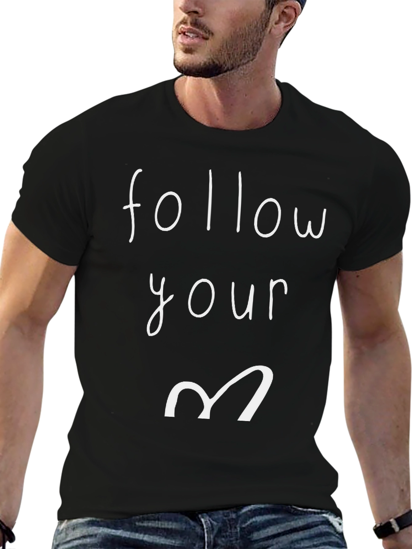 Follow Your Heart Graphic Tee - Black