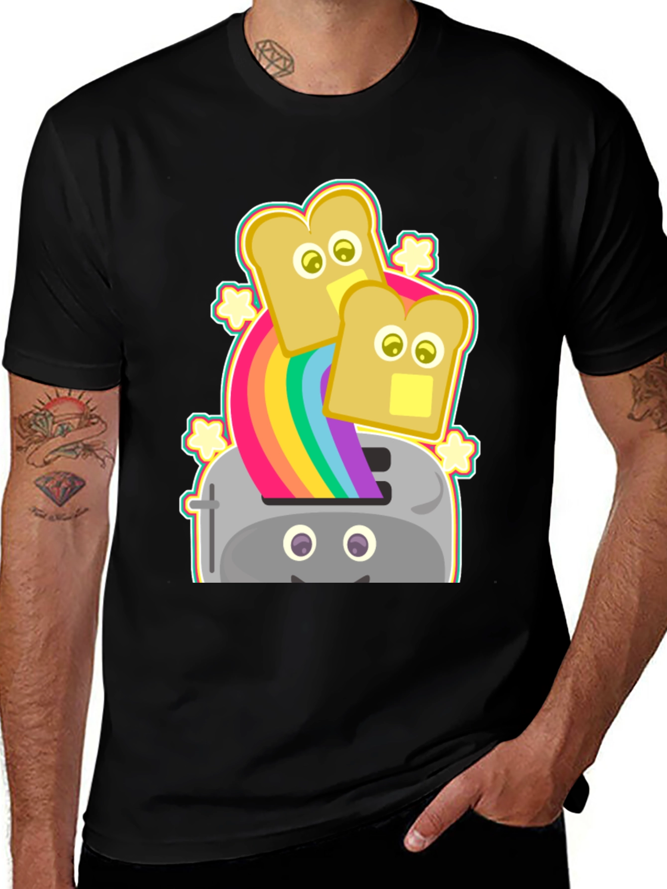 Rainbow Toaster Bread T-Shirt Novelty Tee