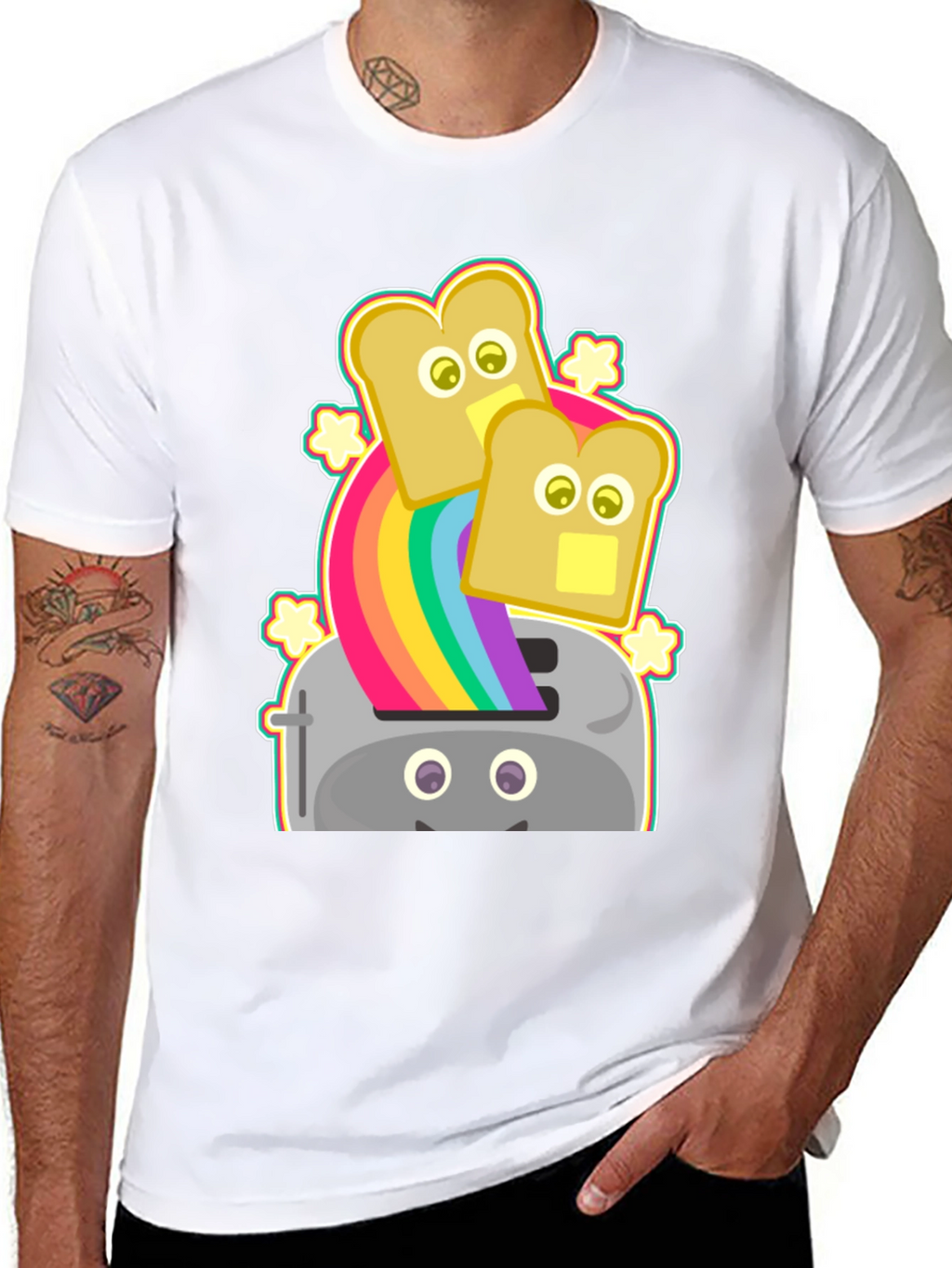 Rainbow Toaster Bread T-Shirt Novelty Tee