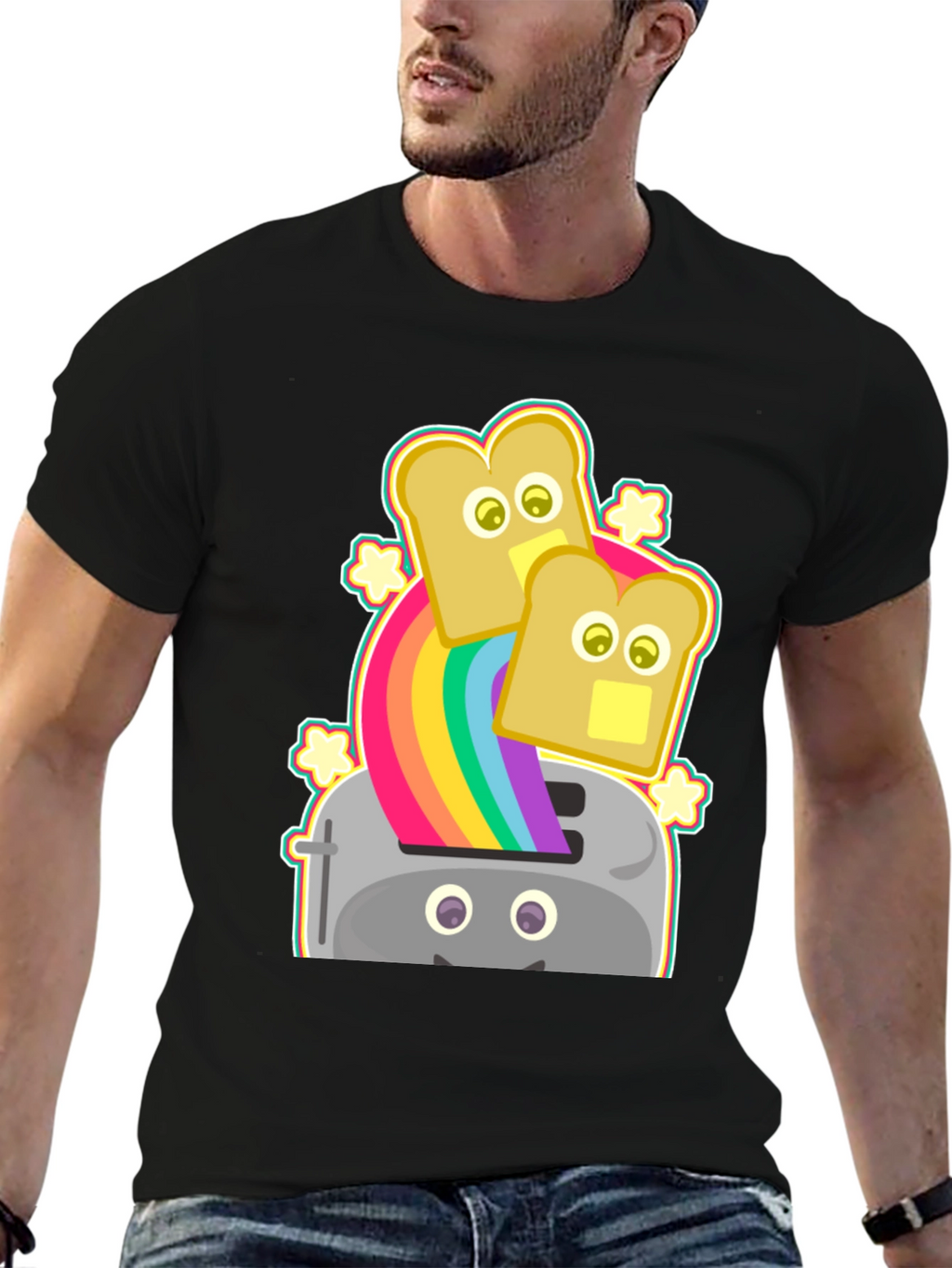 Rainbow Toaster Bread T-Shirt Novelty Tee