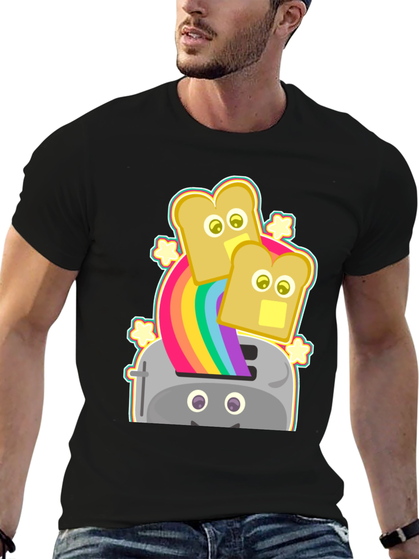 Rainbow Toaster Bread T-Shirt Novelty Tee