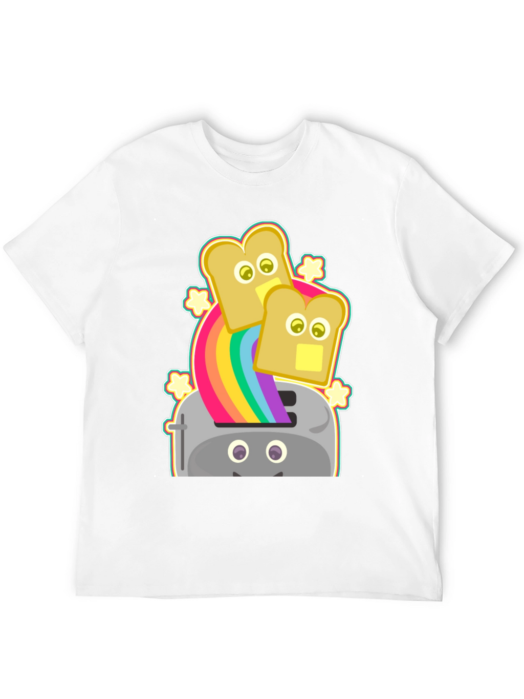Rainbow Toaster Bread T-Shirt Novelty Tee