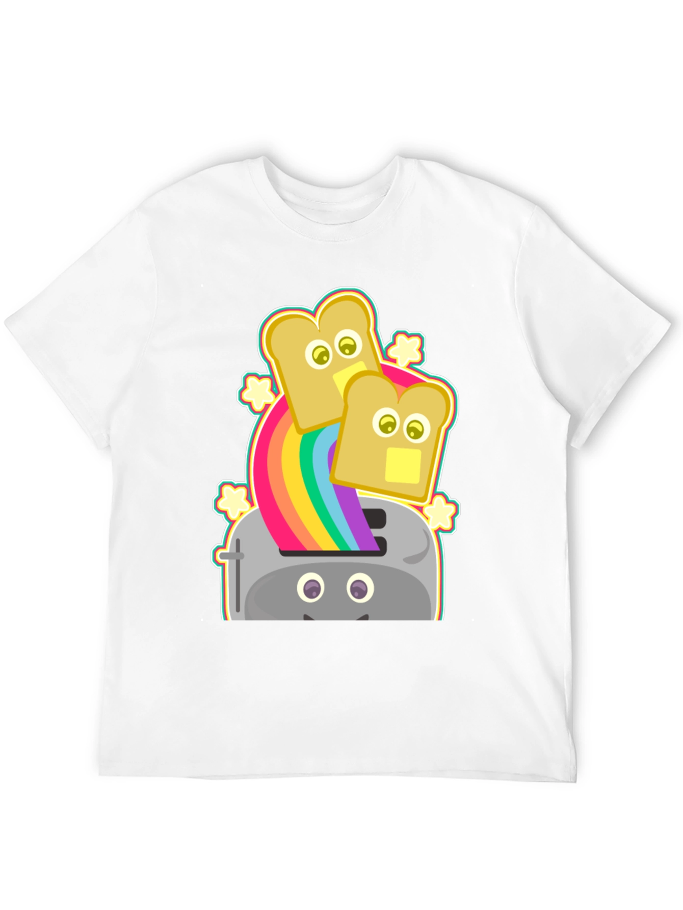 Rainbow Toaster Bread T-Shirt Novelty Tee