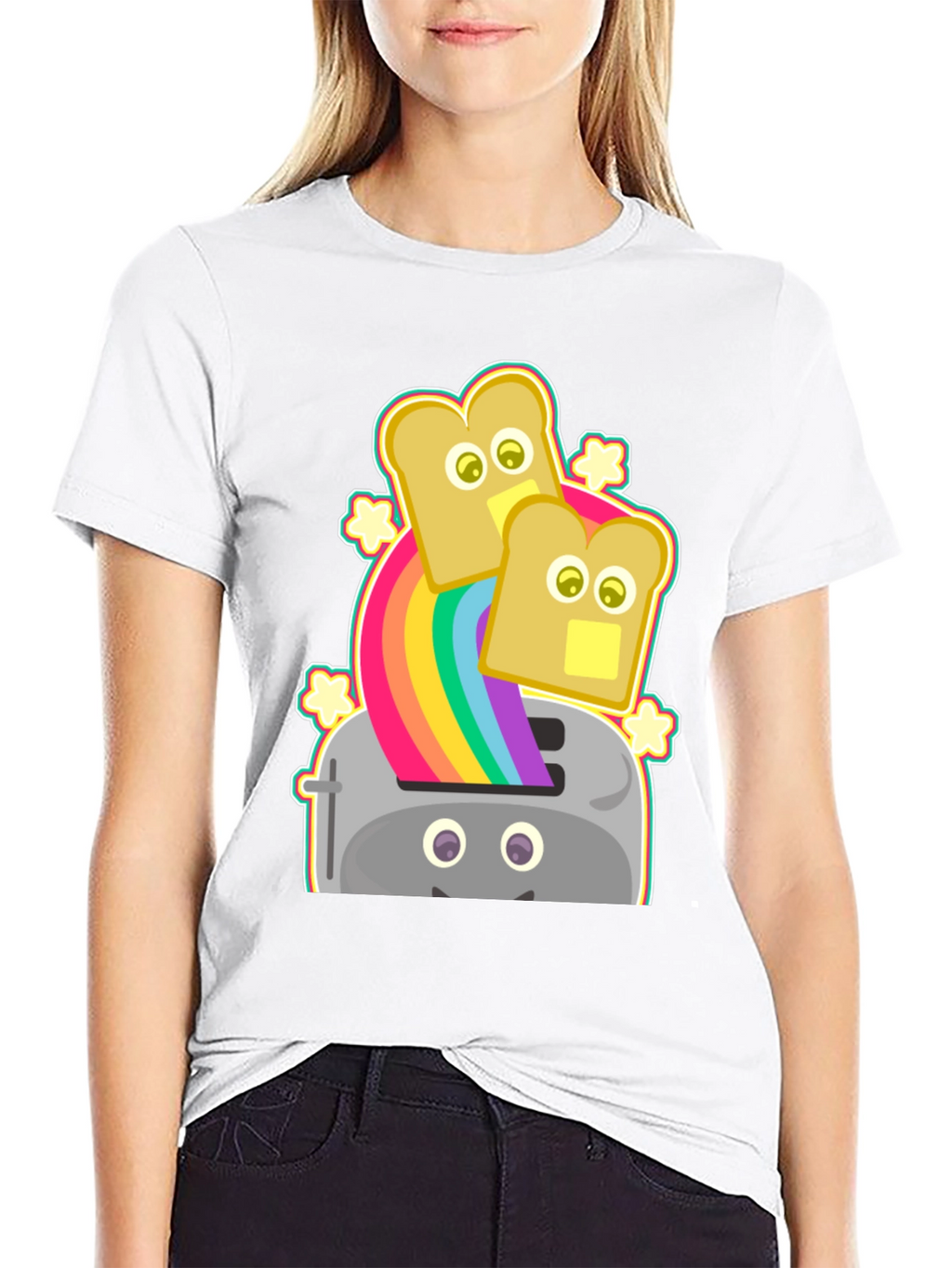 Rainbow Toaster Bread T-Shirt Novelty Tee