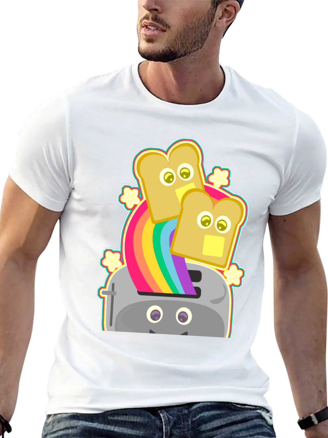 Rainbow Toaster Bread T-Shirt Novelty Tee