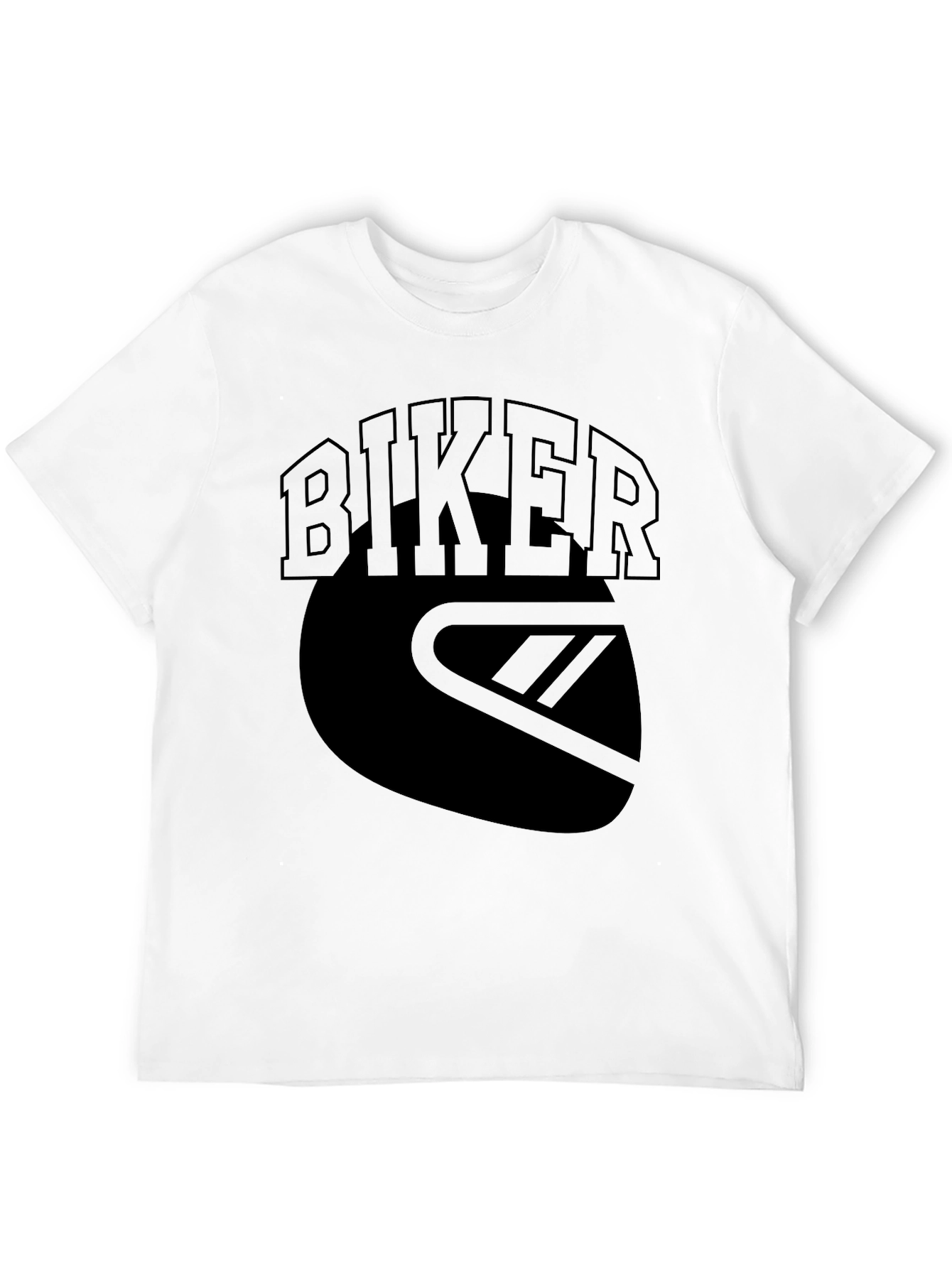 Biker Graphic Tee - Motorcycle Helmet Design