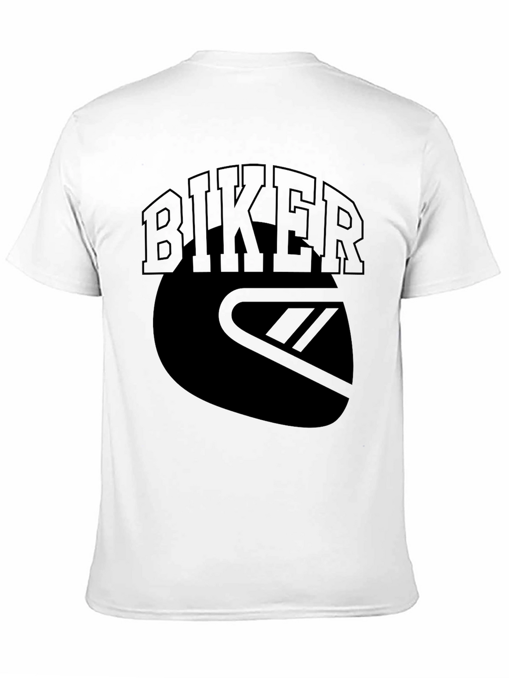 Biker Graphic Tee - Motorcycle Helmet Design
