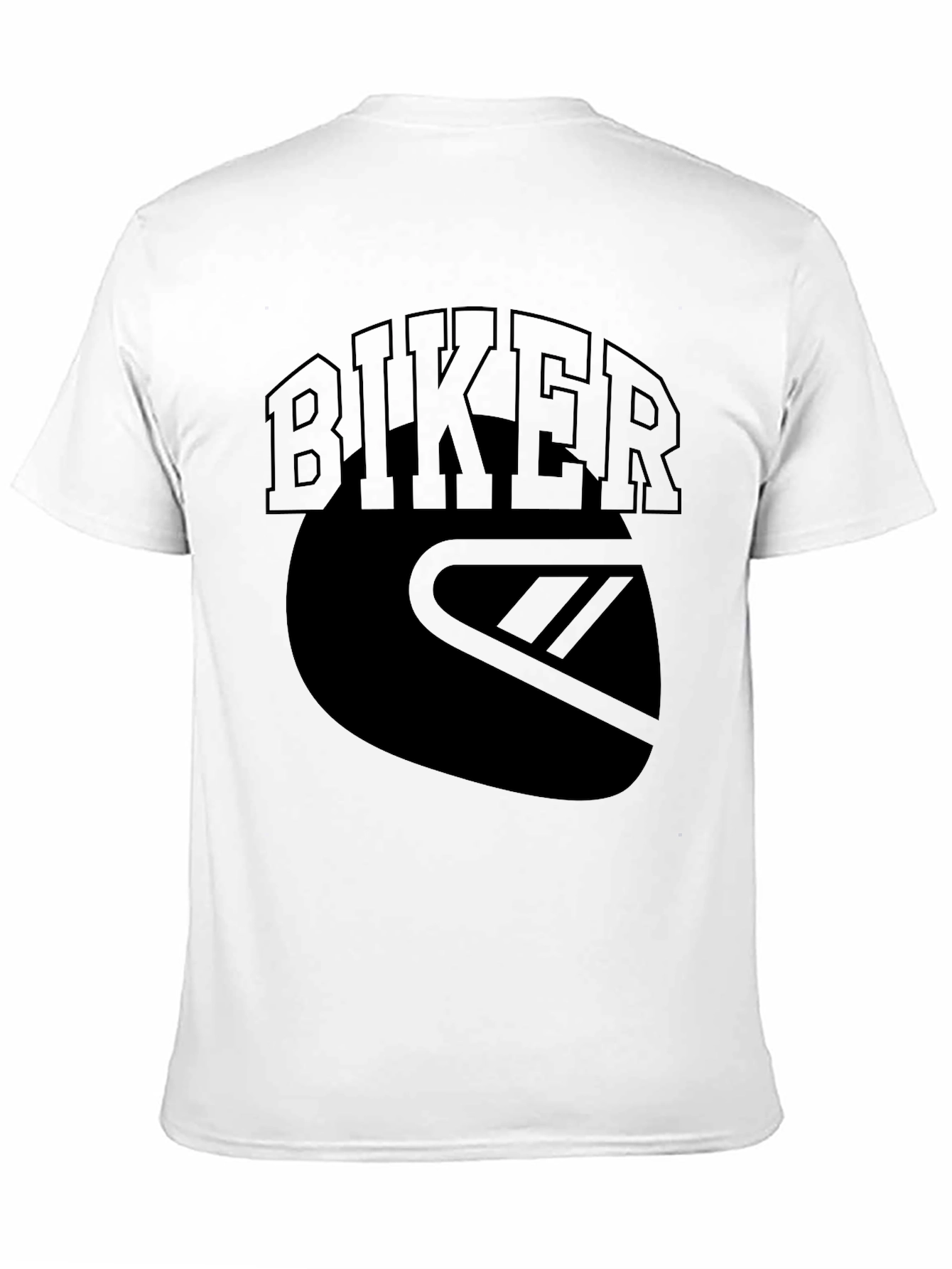 Biker Graphic Tee - Motorcycle Helmet Design