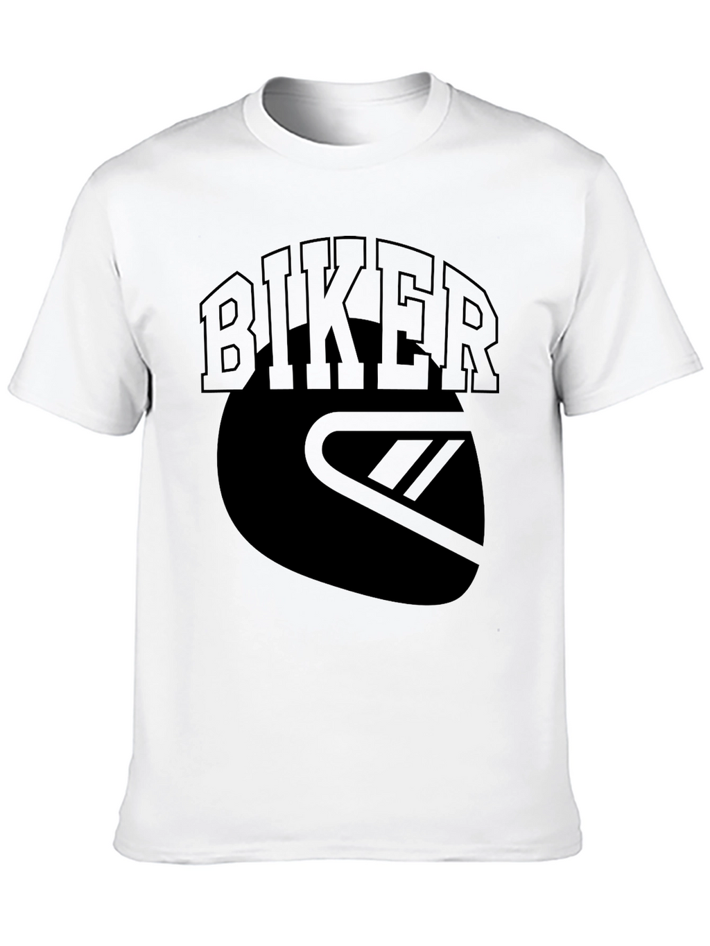 Biker Graphic Tee - Motorcycle Helmet Design