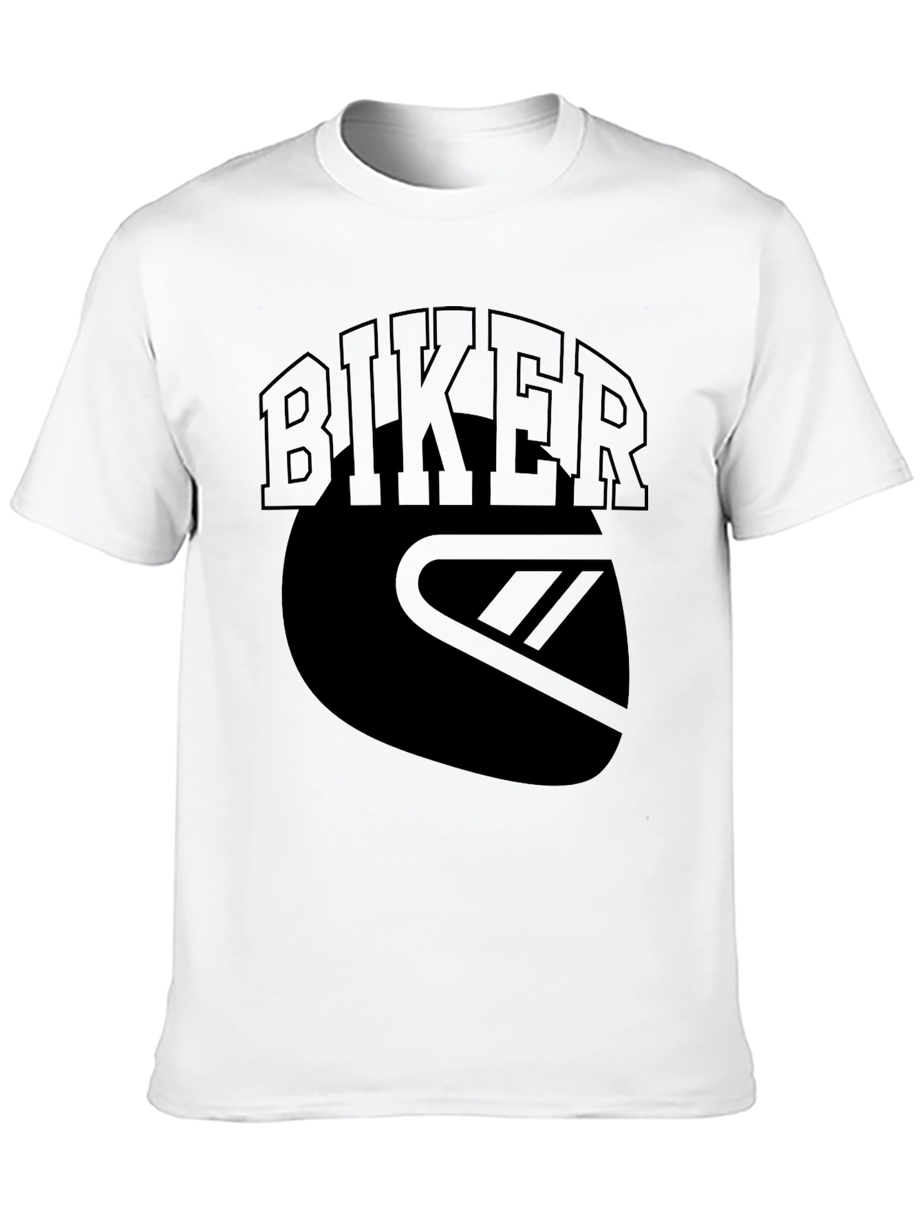 Biker Graphic Tee - Motorcycle Helmet Design