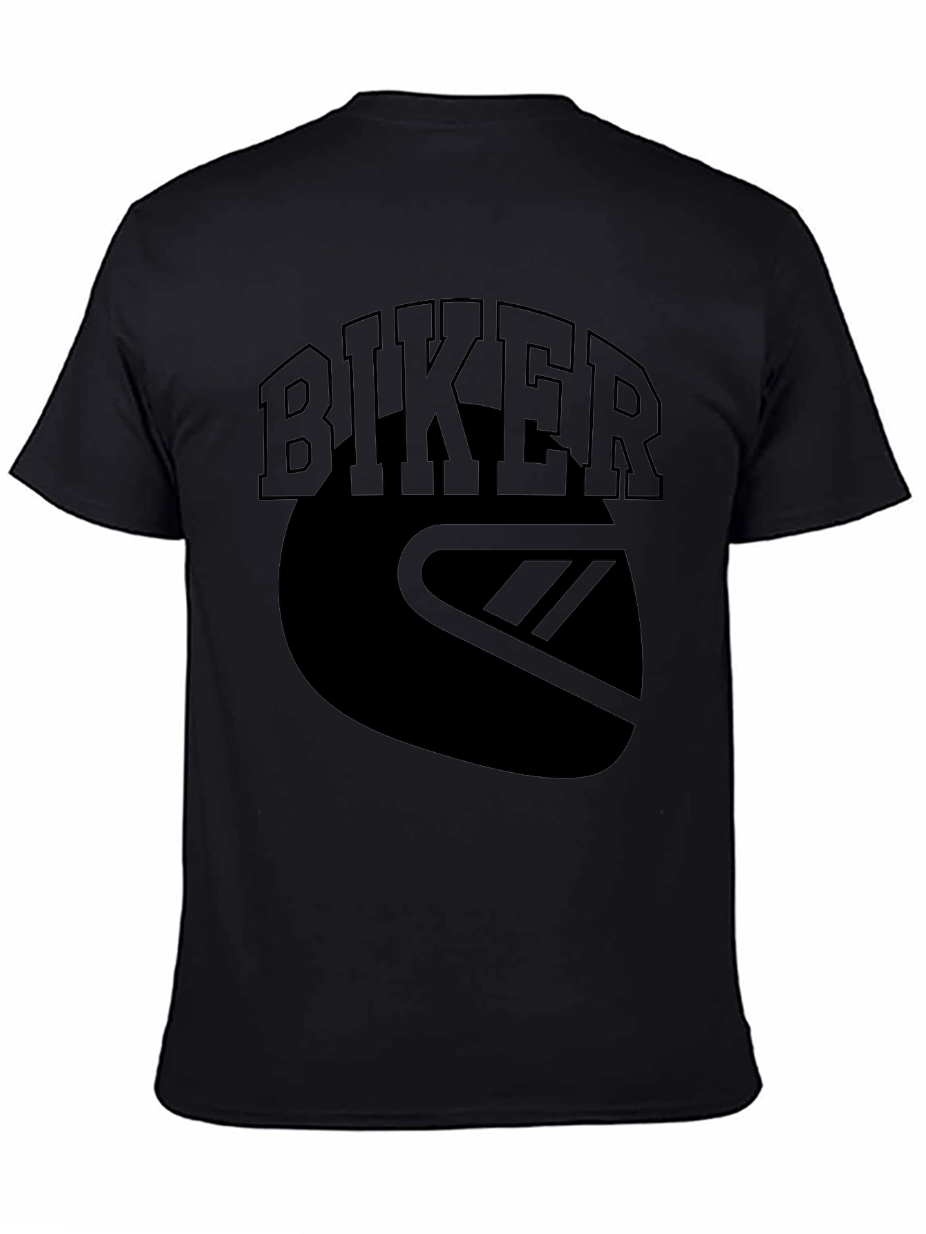 Biker Graphic Tee - Motorcycle Helmet Design