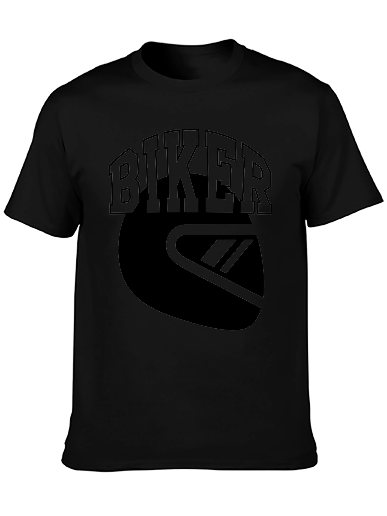 Biker Graphic Tee - Motorcycle Helmet Design