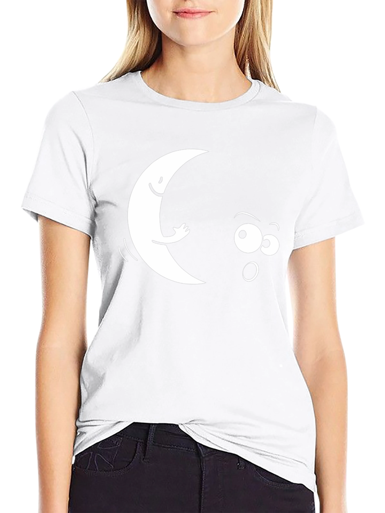 Humorous Moon Graphic T-Shirt