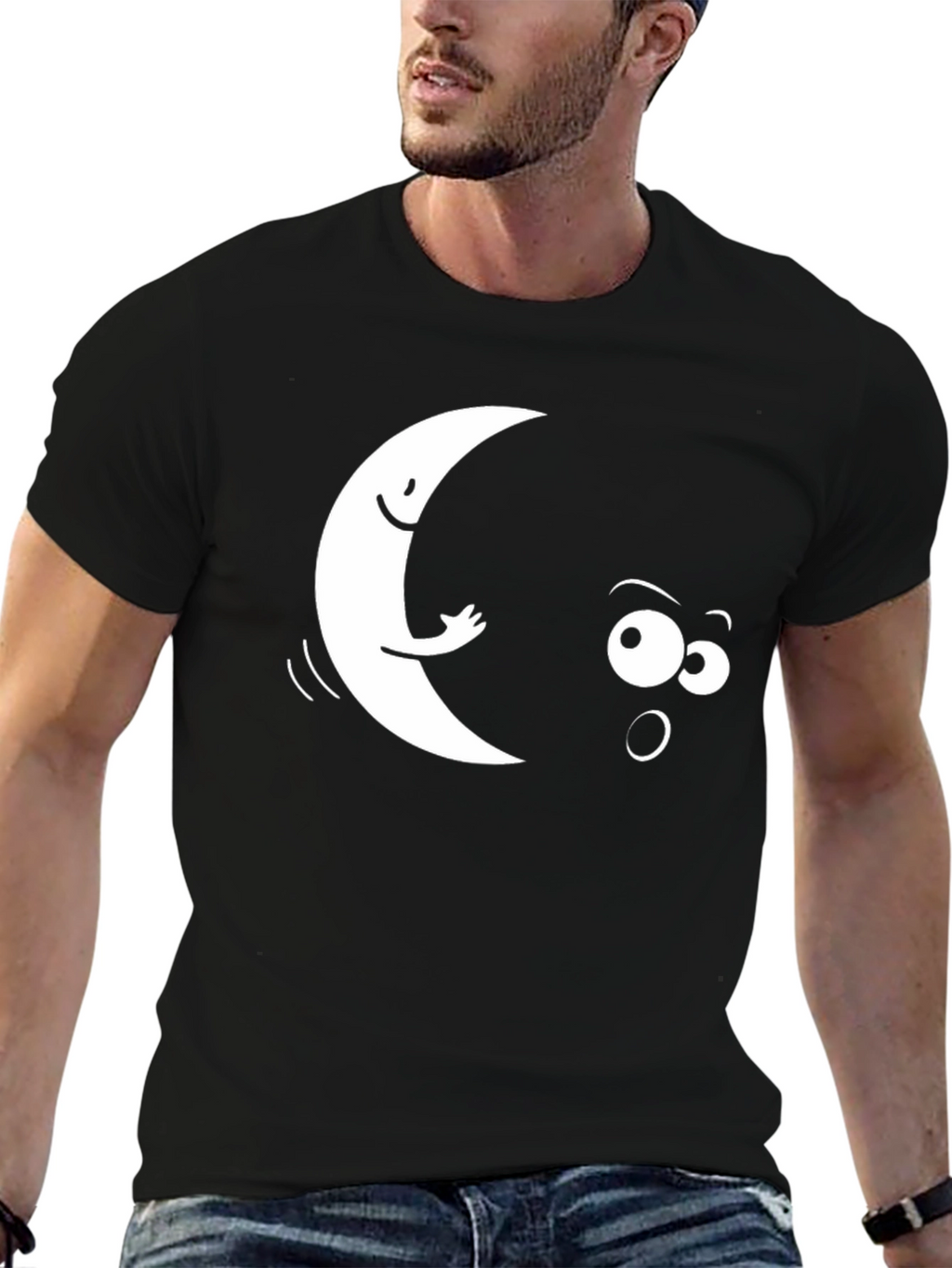 Humorous Moon Graphic T-Shirt