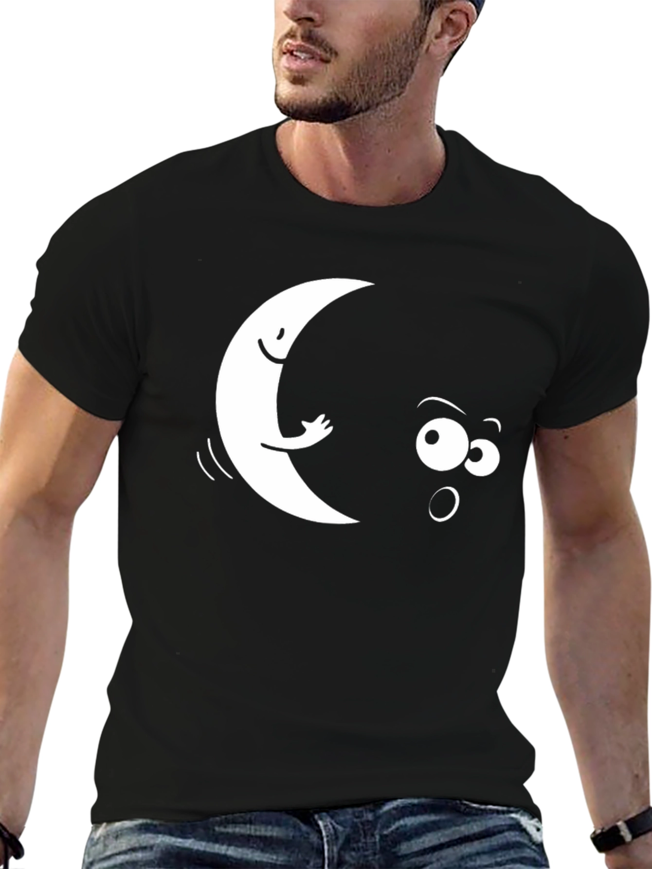 Humorous Moon Graphic T-Shirt