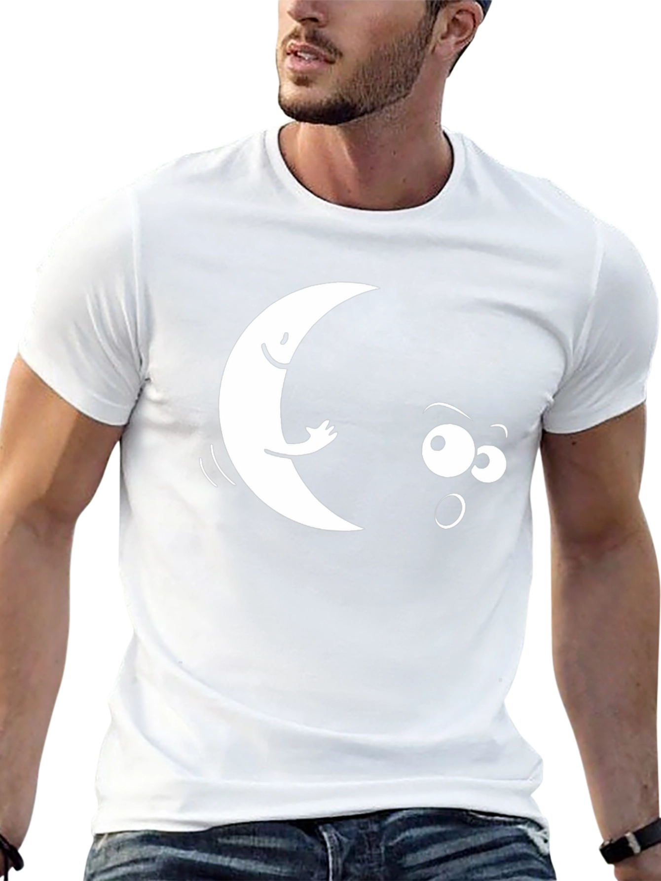 Humorous Moon Graphic T-Shirt