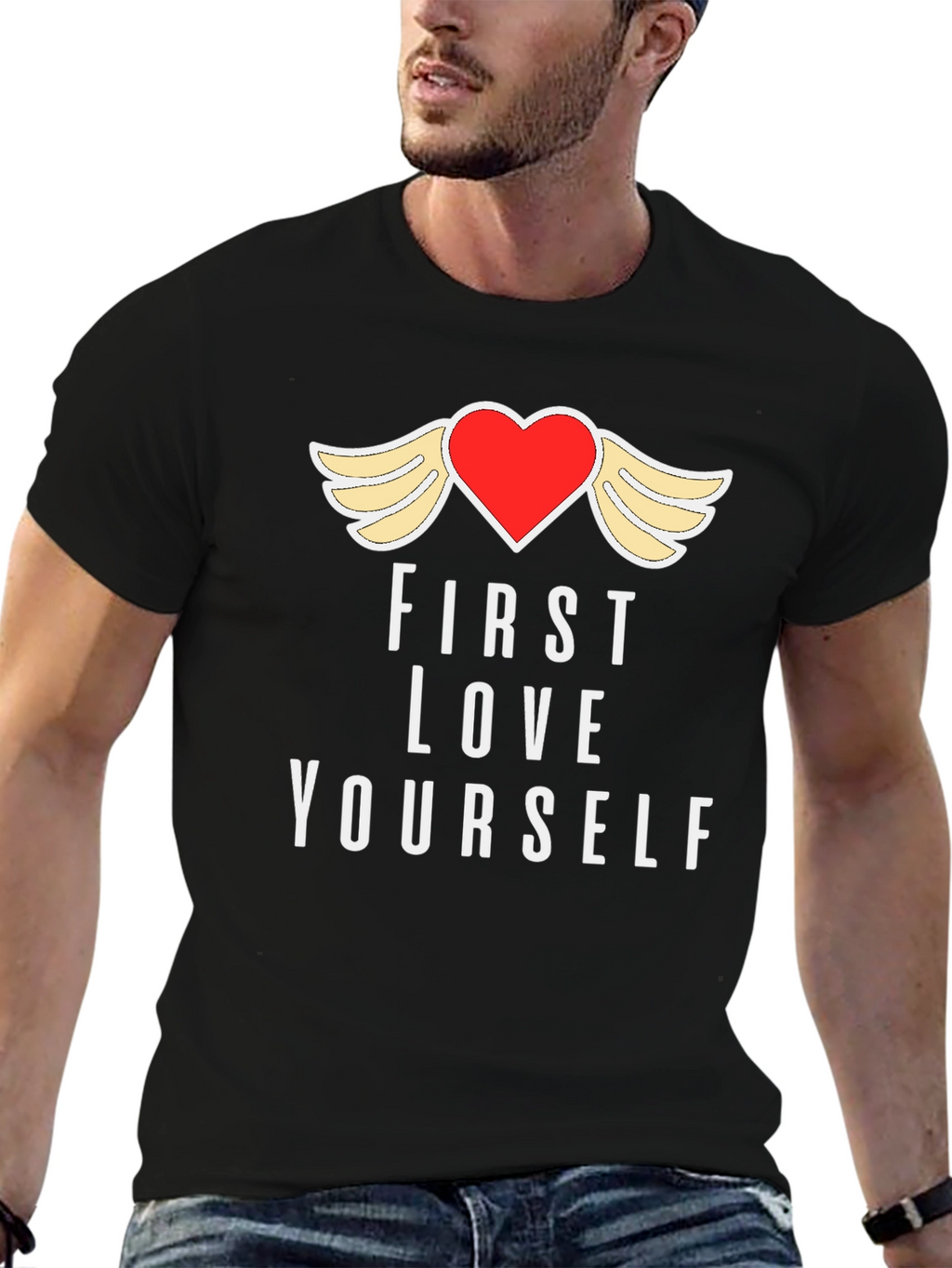 First Love Yourself Graphic Tee - Black T-Shirt