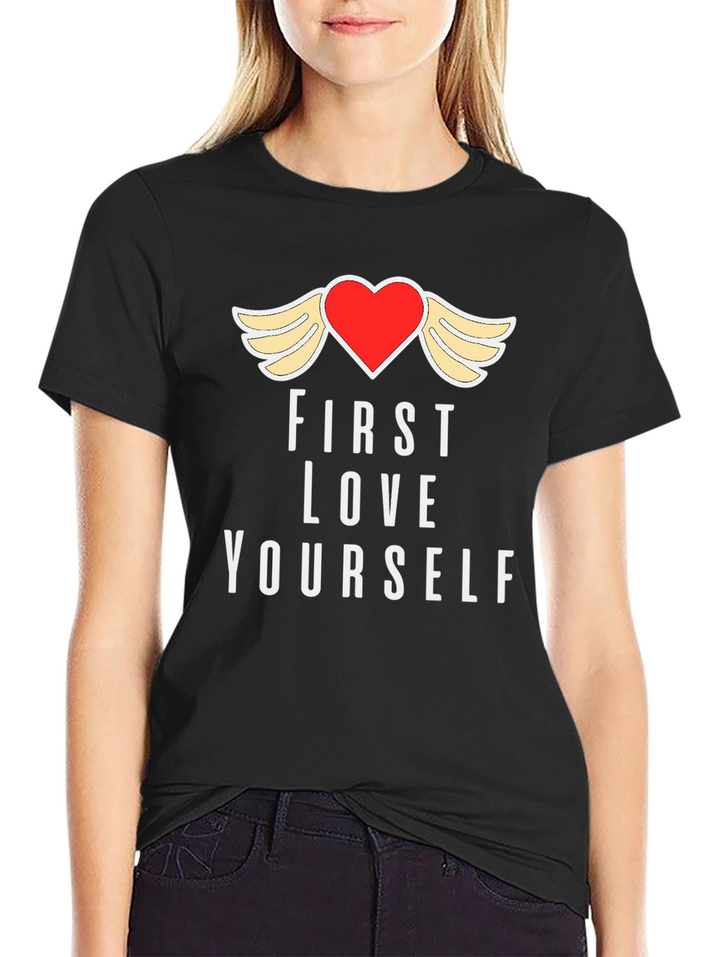First Love Yourself Graphic Tee - Black T-Shirt
