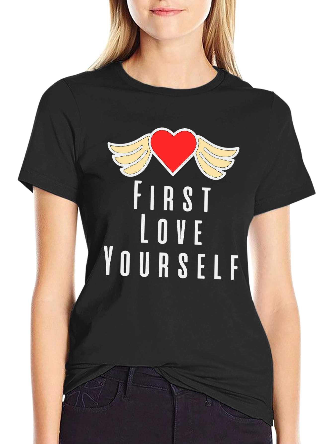 First Love Yourself Graphic Tee - Black T-Shirt