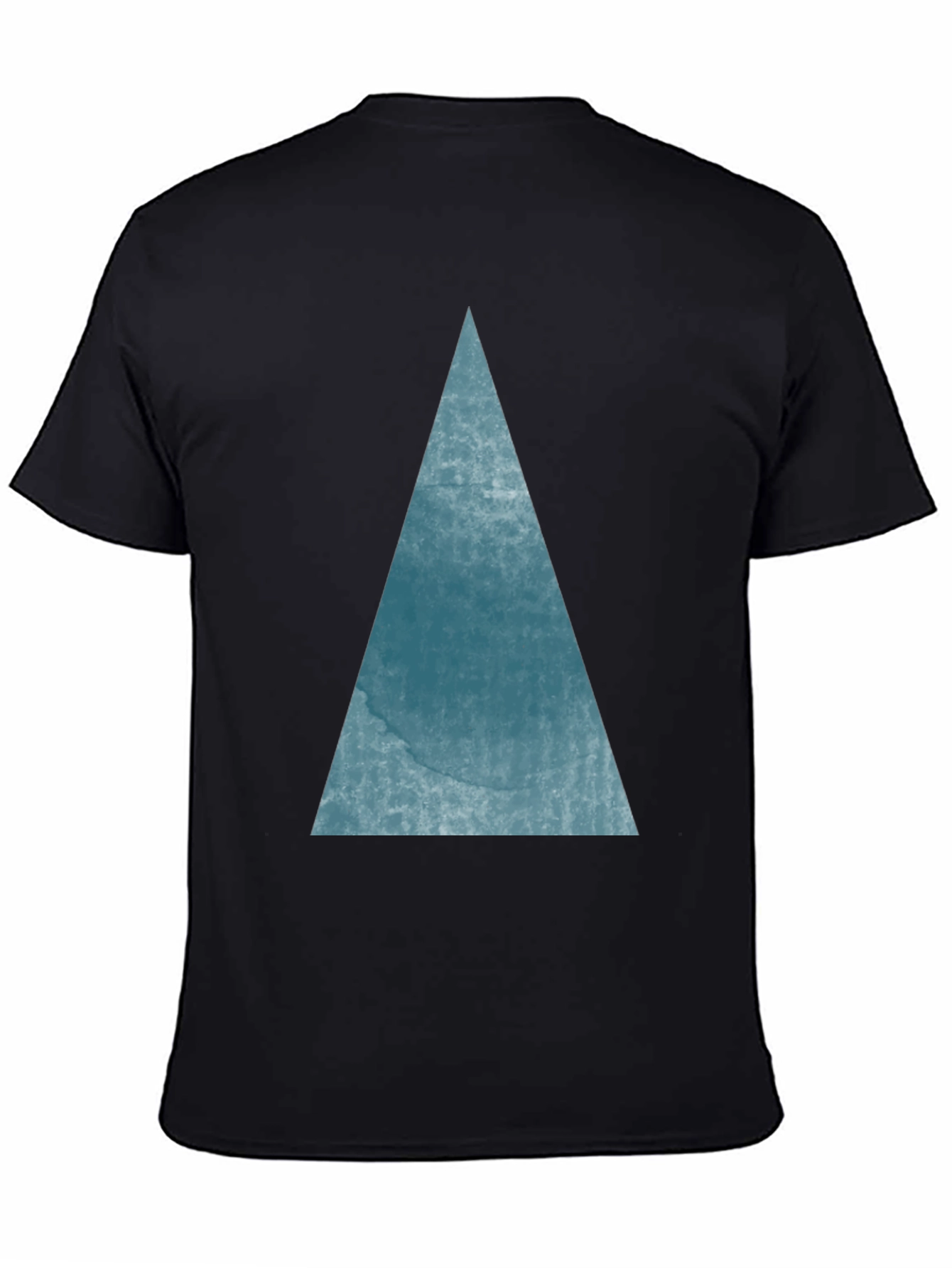 Mens Black T-Shirt with Blue Triangle Graphic