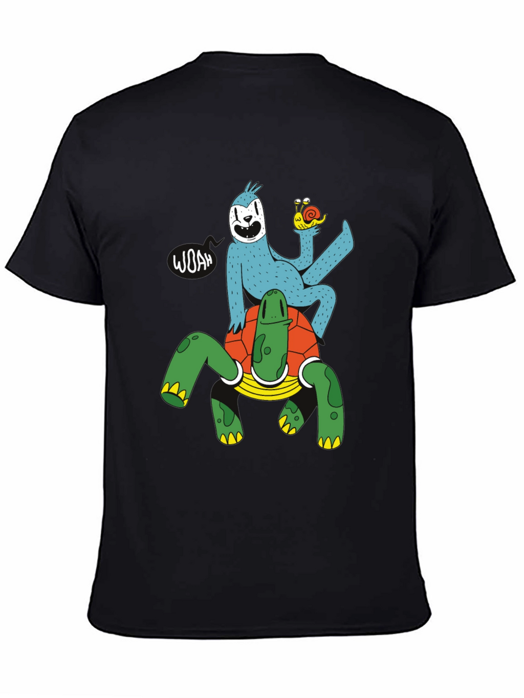 Sloth Riding Turtle Graphic T-Shirt
