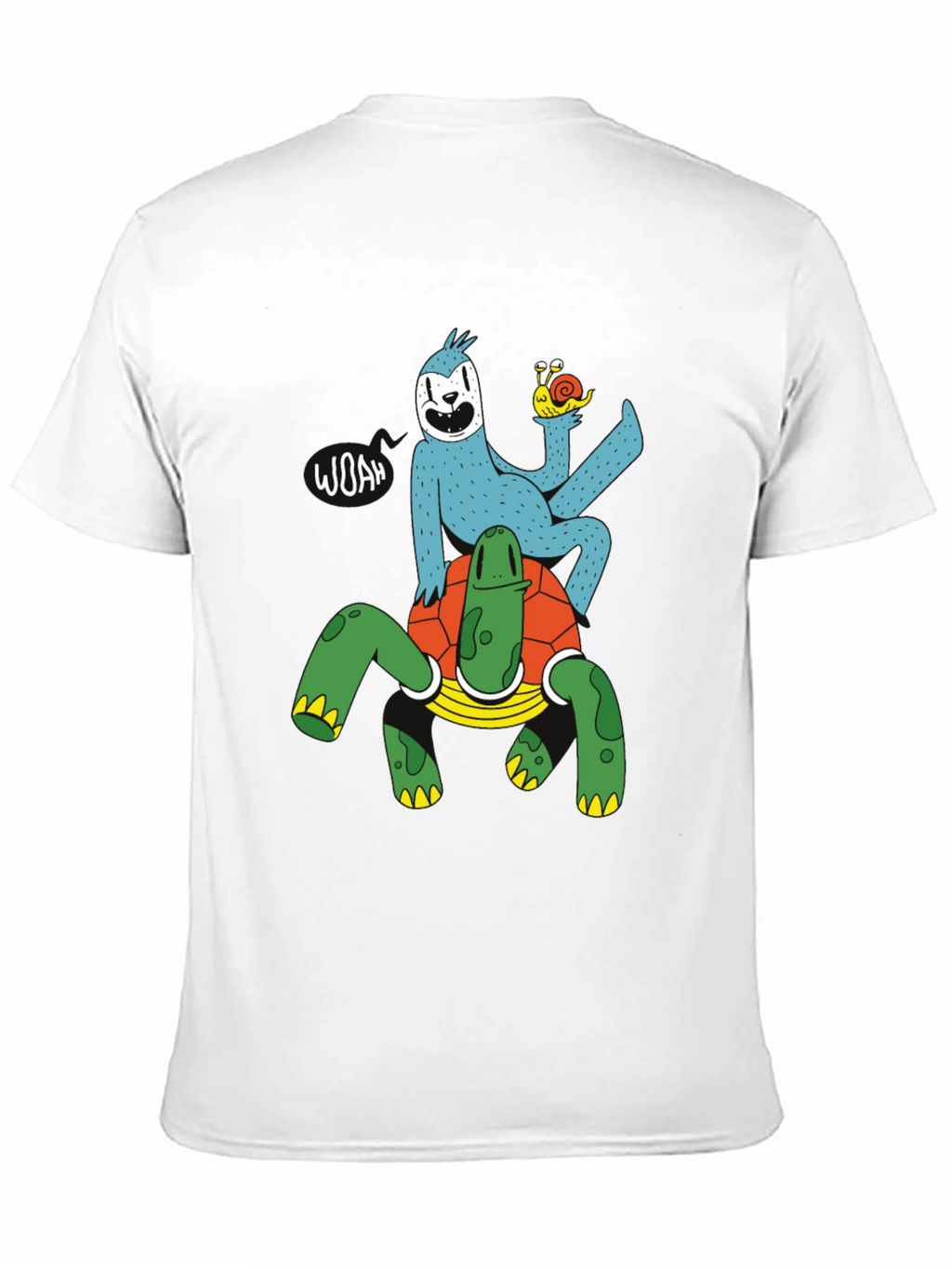 Sloth Riding Turtle Graphic T-Shirt