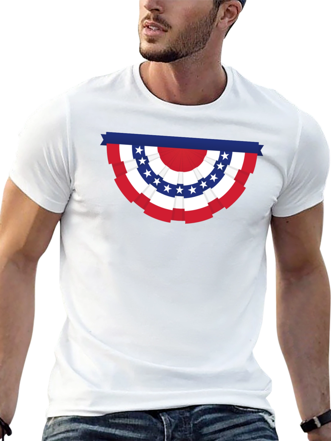 Patriotic Banner Graphic Tee - USA Pride T-Shirt