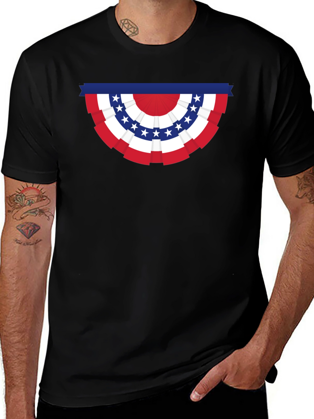 Patriotic Banner Graphic Tee - USA Pride T-Shirt