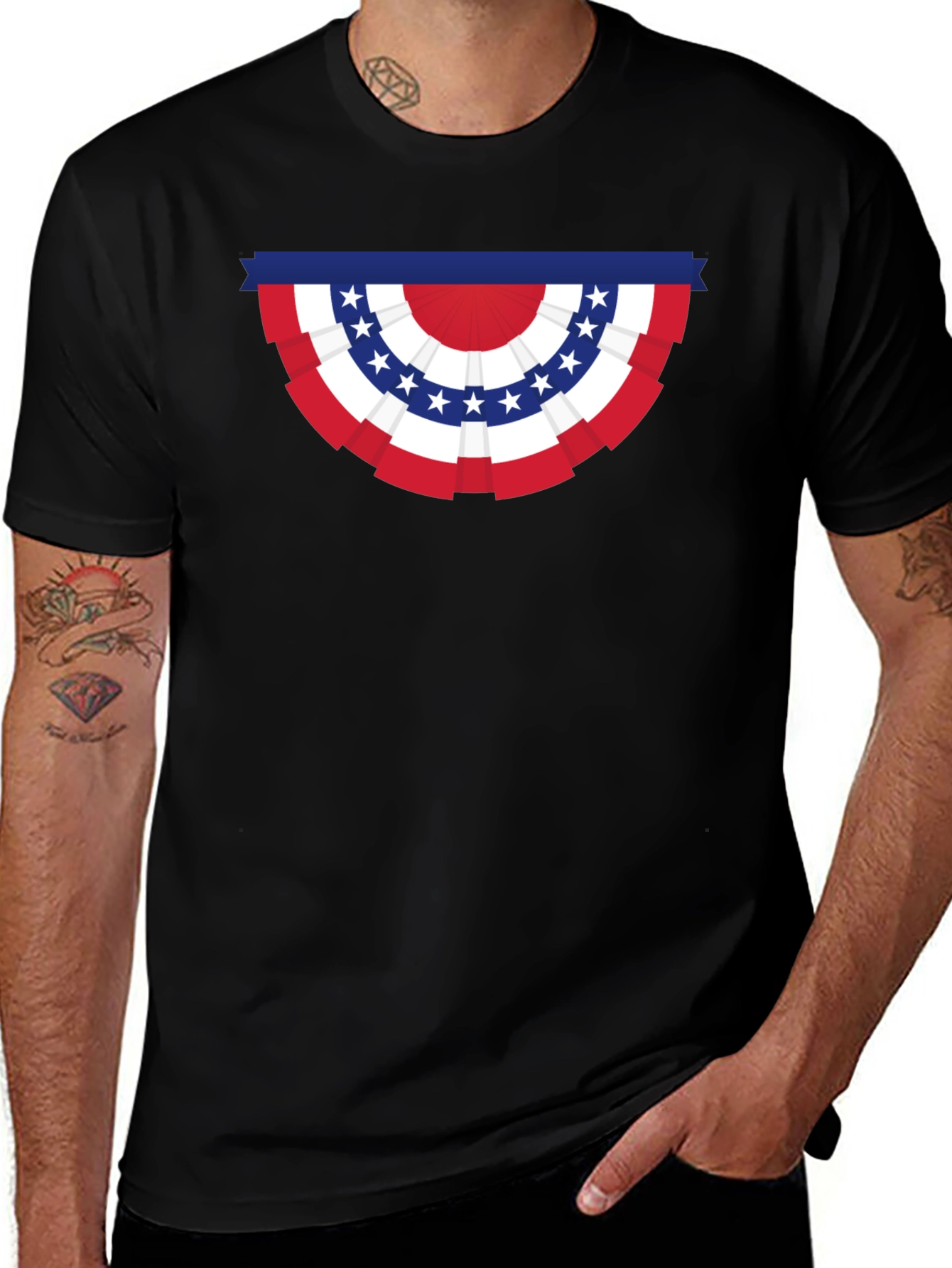 Patriotic Banner Graphic Tee - USA Pride T-Shirt