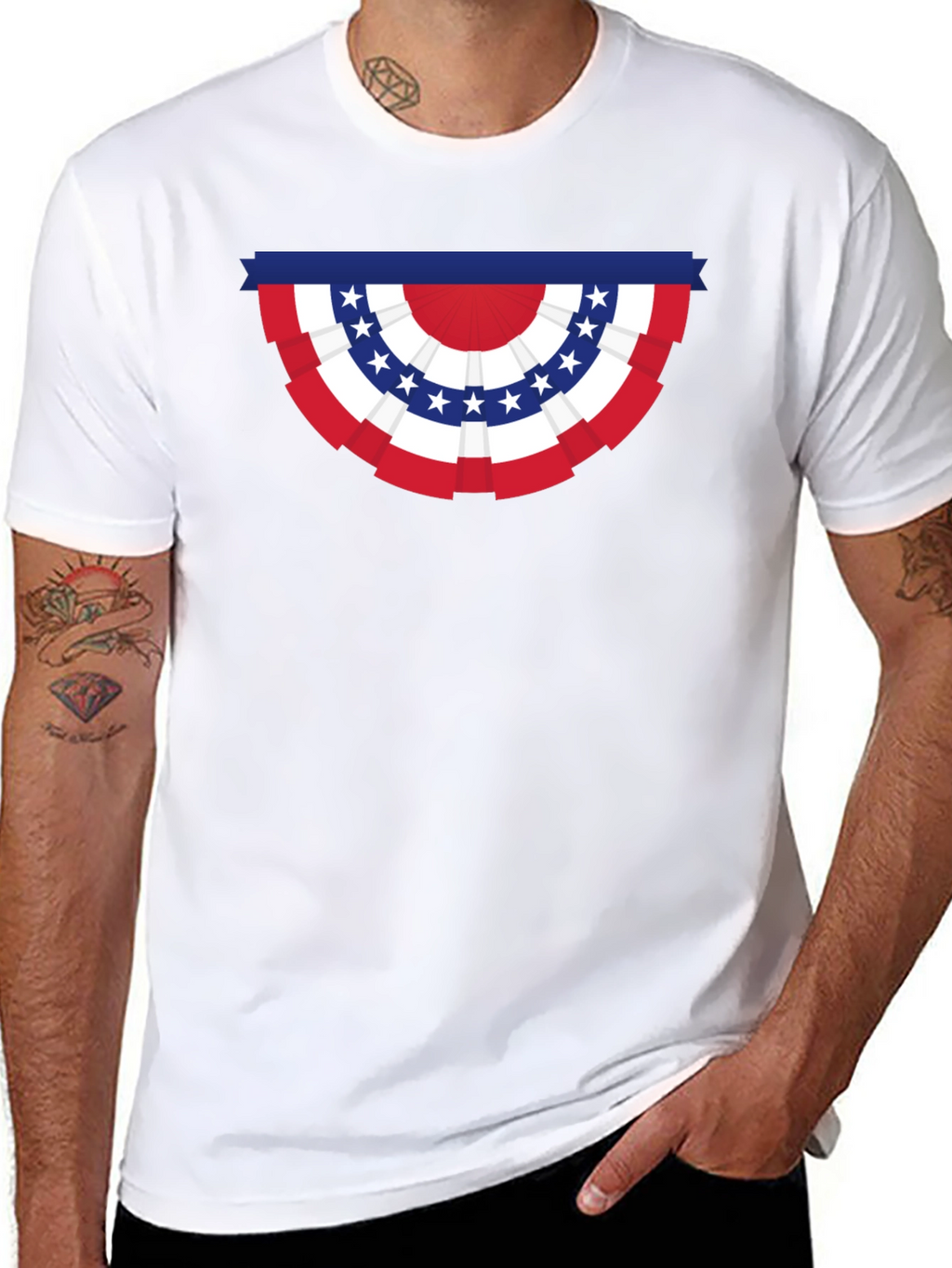 Patriotic Banner Graphic Tee - USA Pride T-Shirt